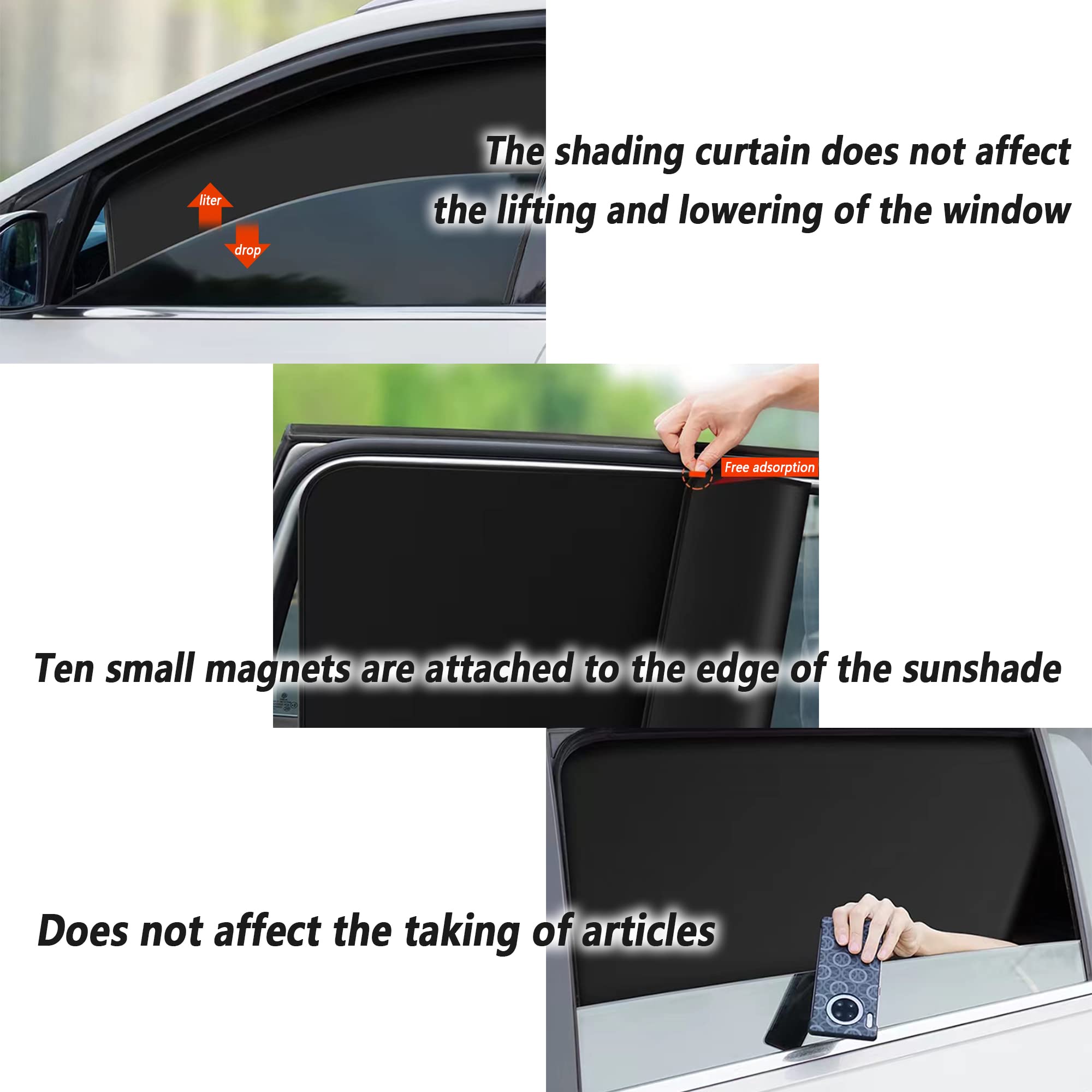 2Pack Car Window Shades with Magnets,100% Strong-Light Blocking&UV Protection Car Privacy Shades,Auto Essential Interior Accesso