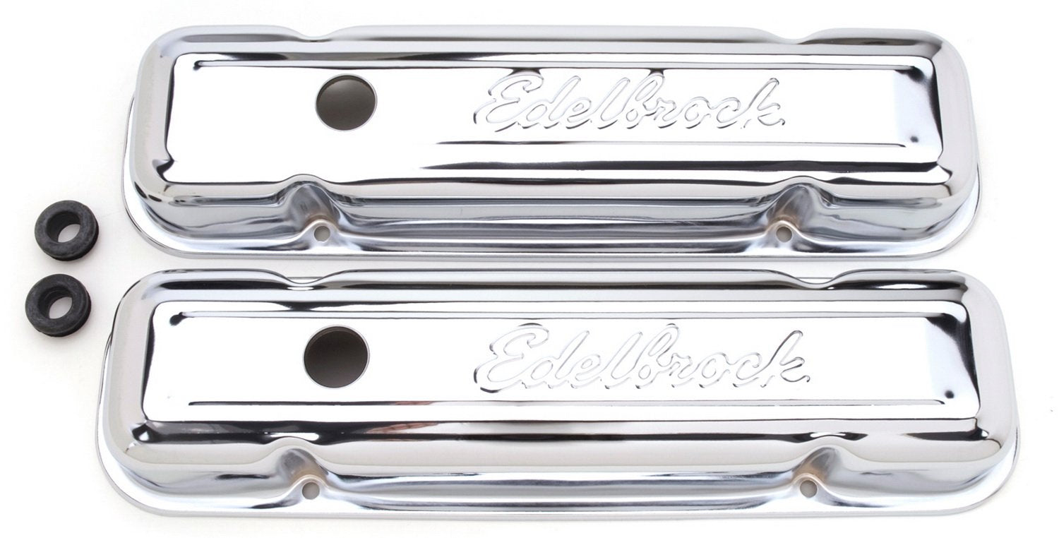 Edelbrock 4456 Signature Series Chrome Valve Covers - Set Of 2