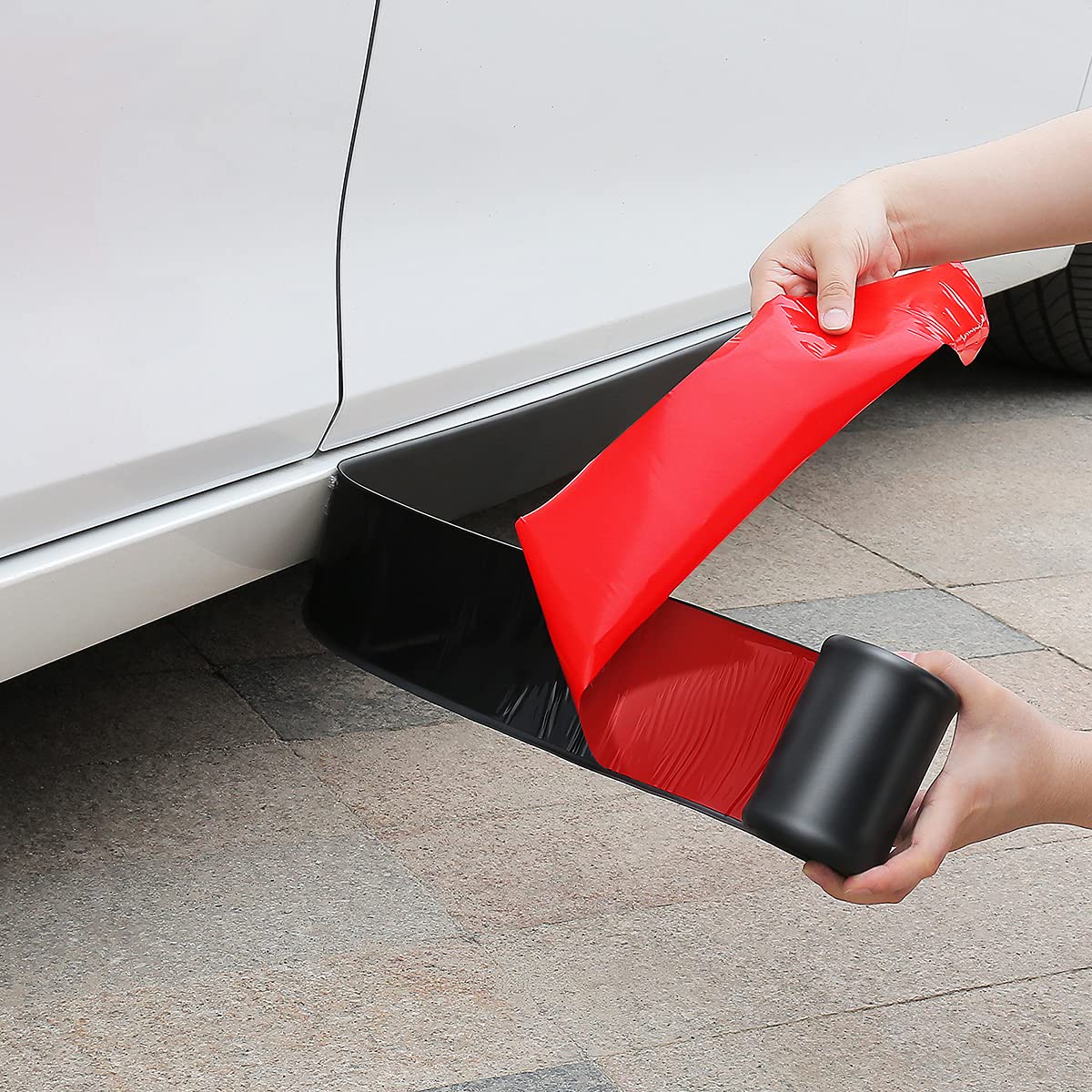 muekzru Universal Rubber Side Skirts - 13ft x 3.15in Anti-Scratch Edge Guards for Cars, Trucks, SUVs - Black