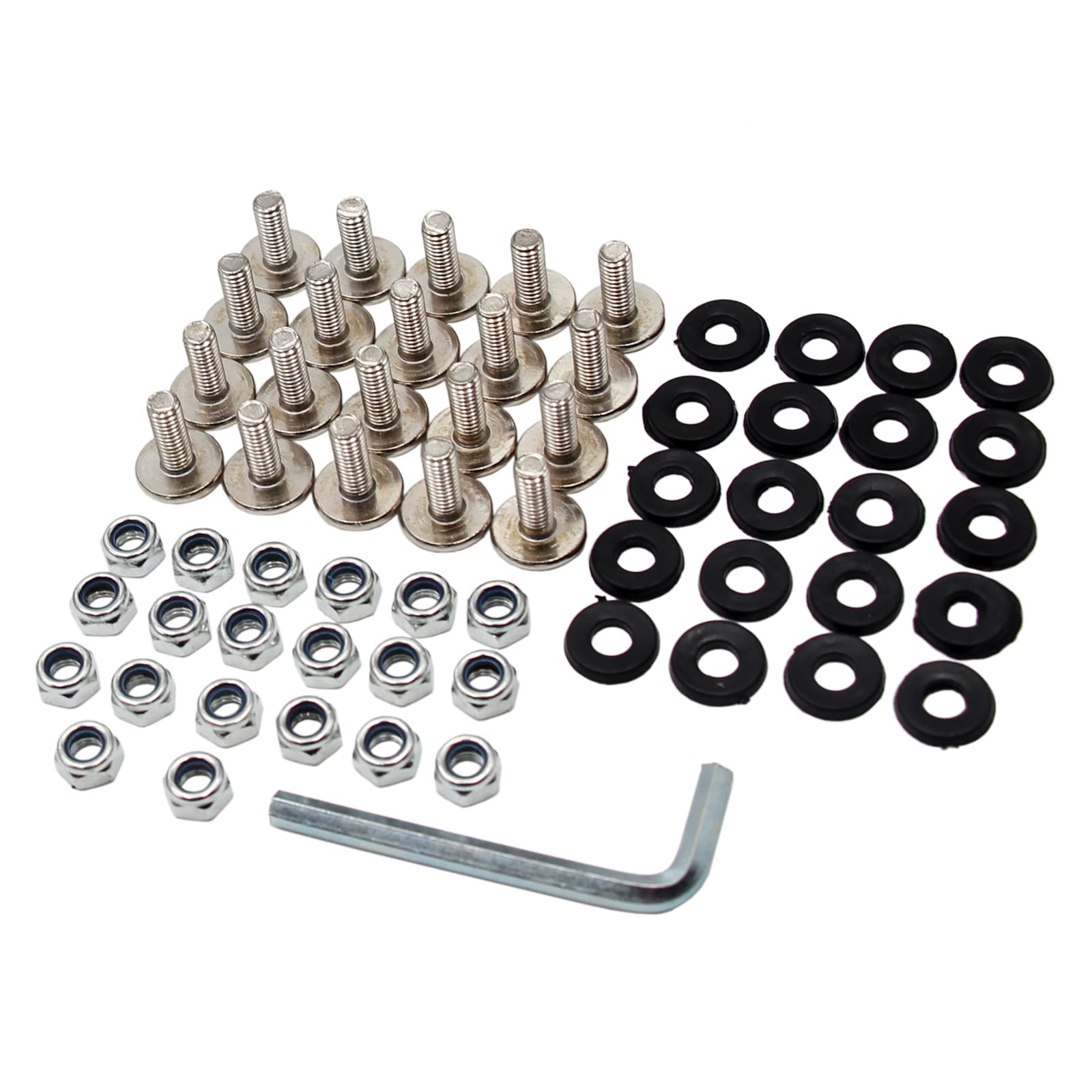Atv Quad Plastic Body Fender Set Of 20 - Bolt, Washer, Nut 6Mm M6X16 50Cc 70Cc 90Cc 110Cc 125Cc 150Cc 200Cc 250Cc
