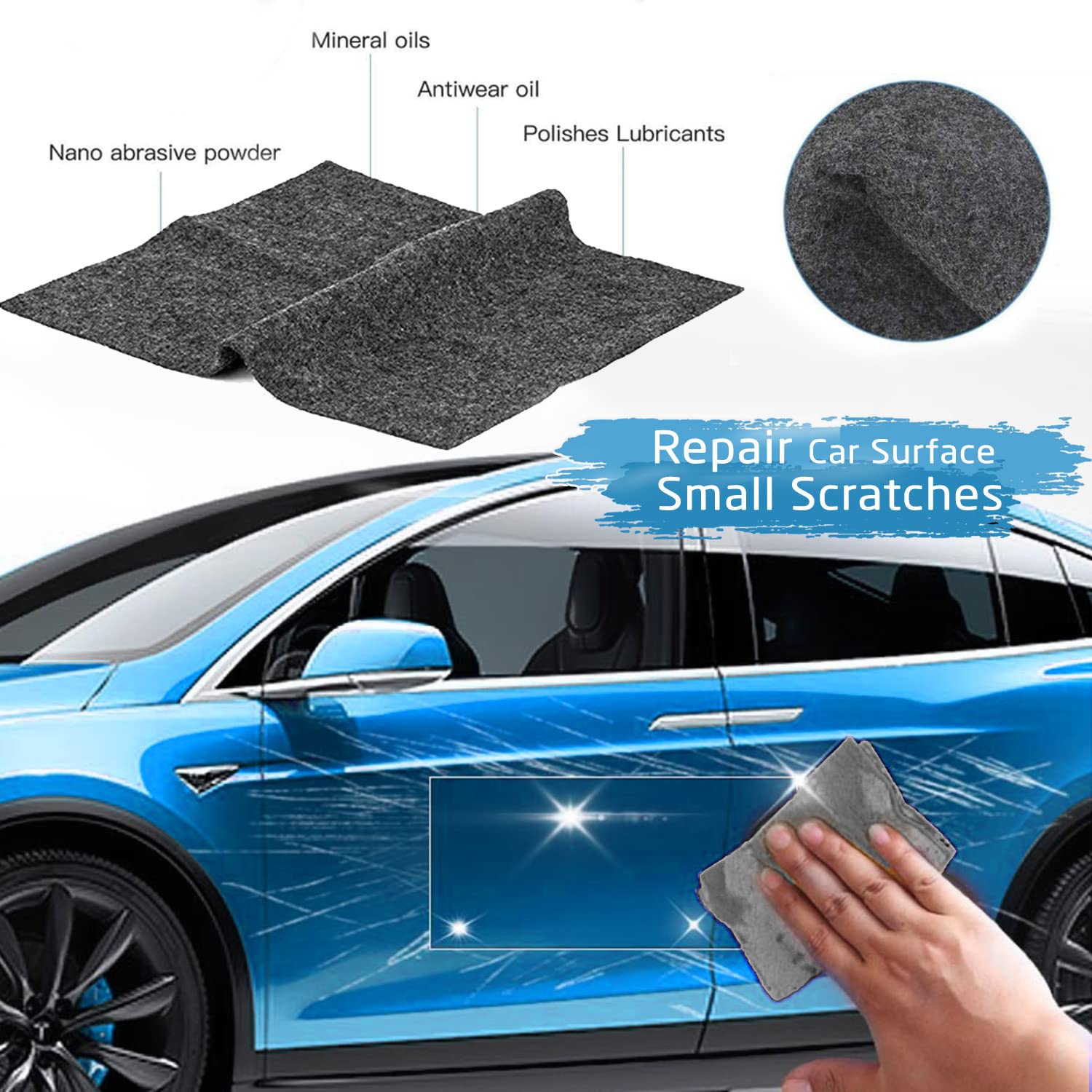Autoglym 2024 Nano Sparkle Cloth for Car Scratches, Nano Sparkle Cloth Scratch Remover Easily Repair Scratches Paint Residues Wa