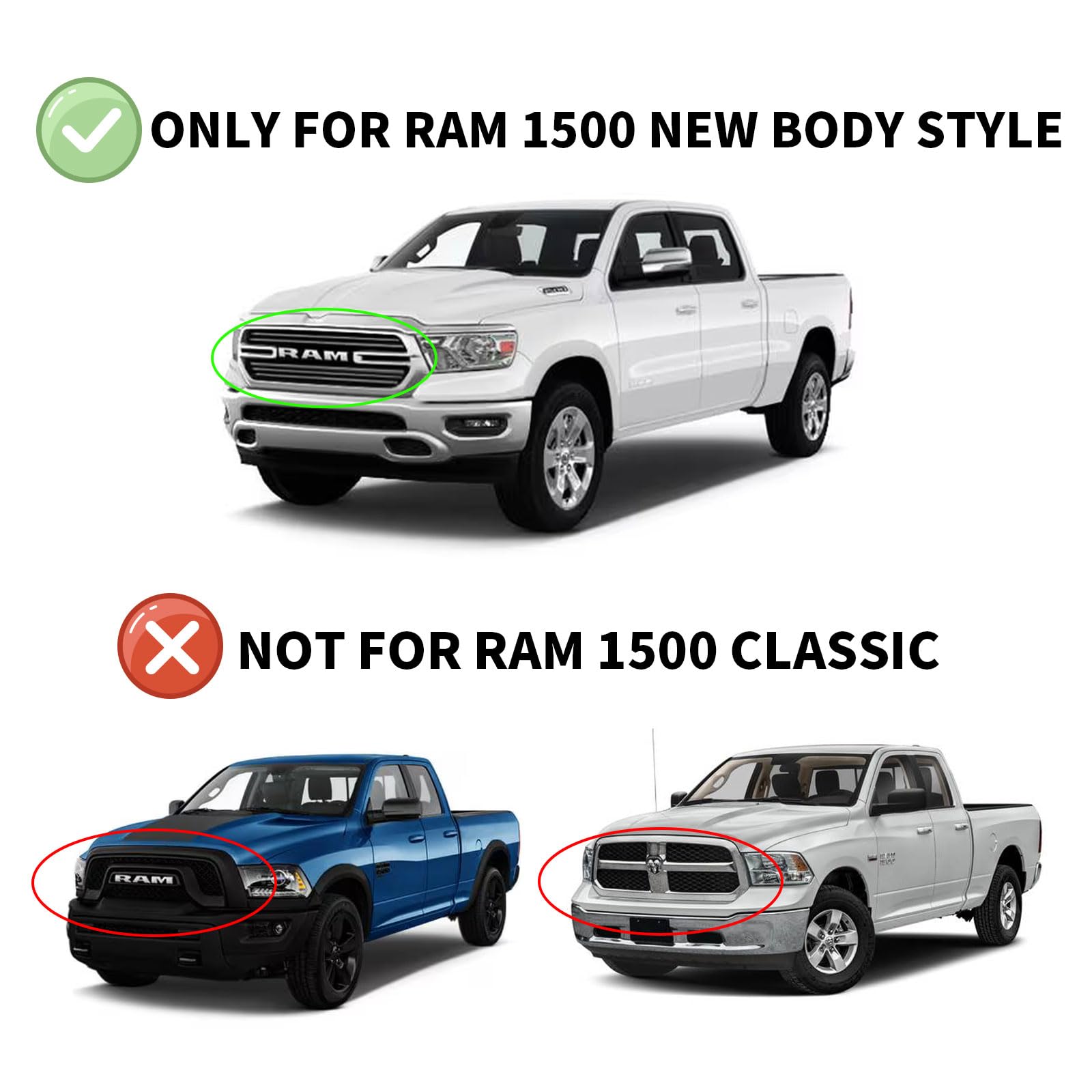 Window Visors Rain Guards For 2019-2025 Dodge Ram 1500 Crew Cab (New Body Style), Out-Channel Window Vent Wind Deflectors Shades