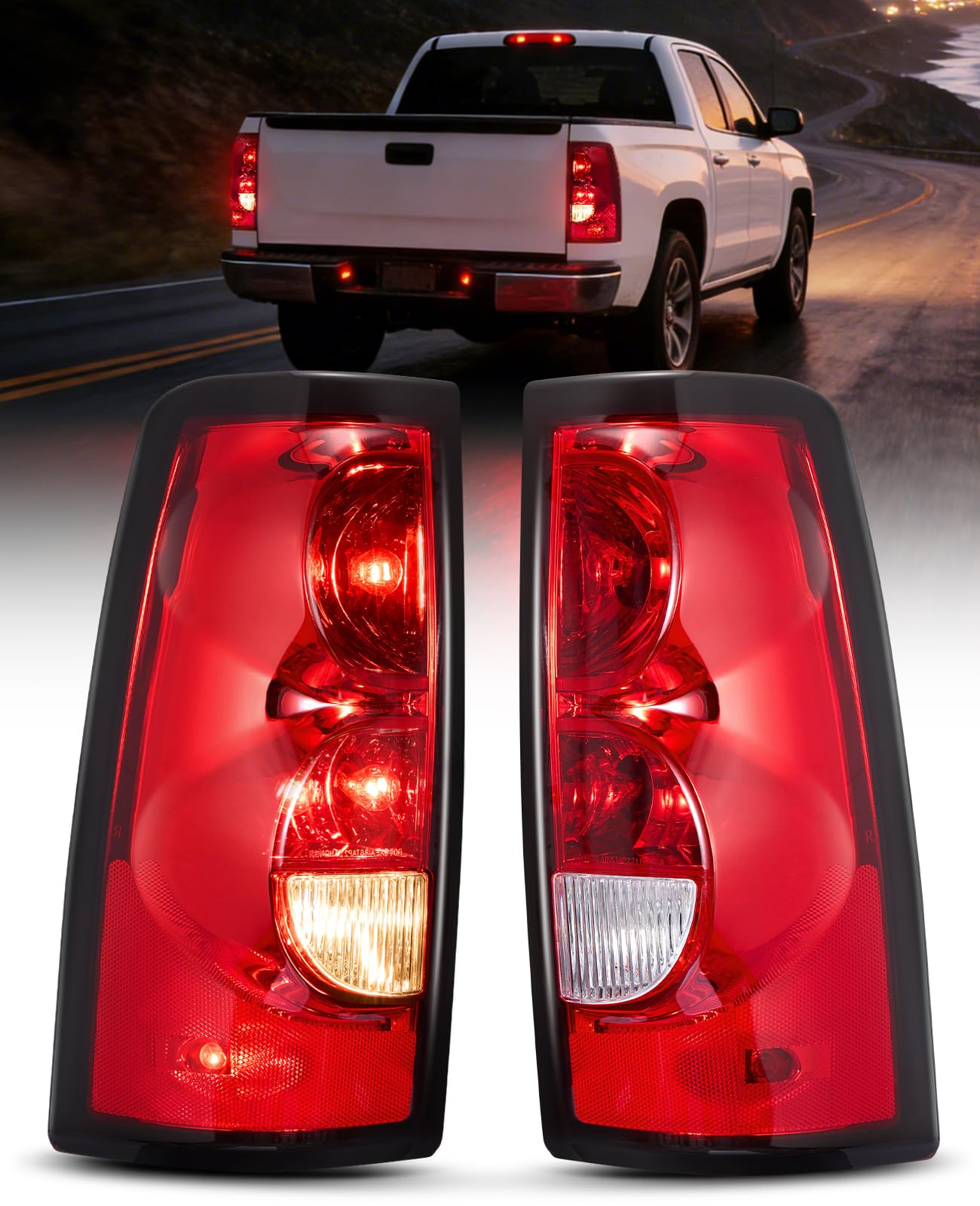 SPBREW Tail Light Assembly Compatible with 2003 2004 2005 2006 Chevy Silverado 1500 1500HD 2500 2500HD 3500 2007 Chevrolet Class