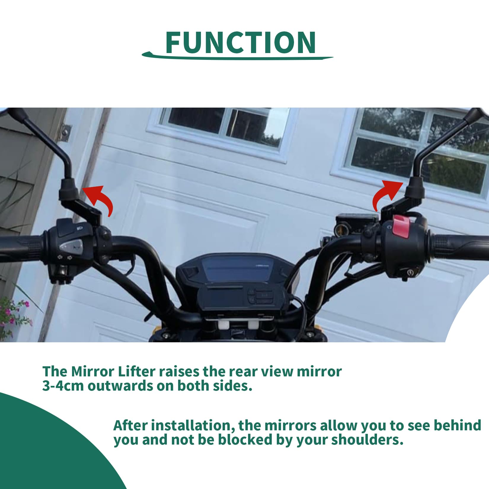 M10 Motorcycle Mirror Mount Riser, 2 Right Hand Threads, Psler Motorcycle Rear View Mirror Mount Risers Extenders For 10Mm Or 8M