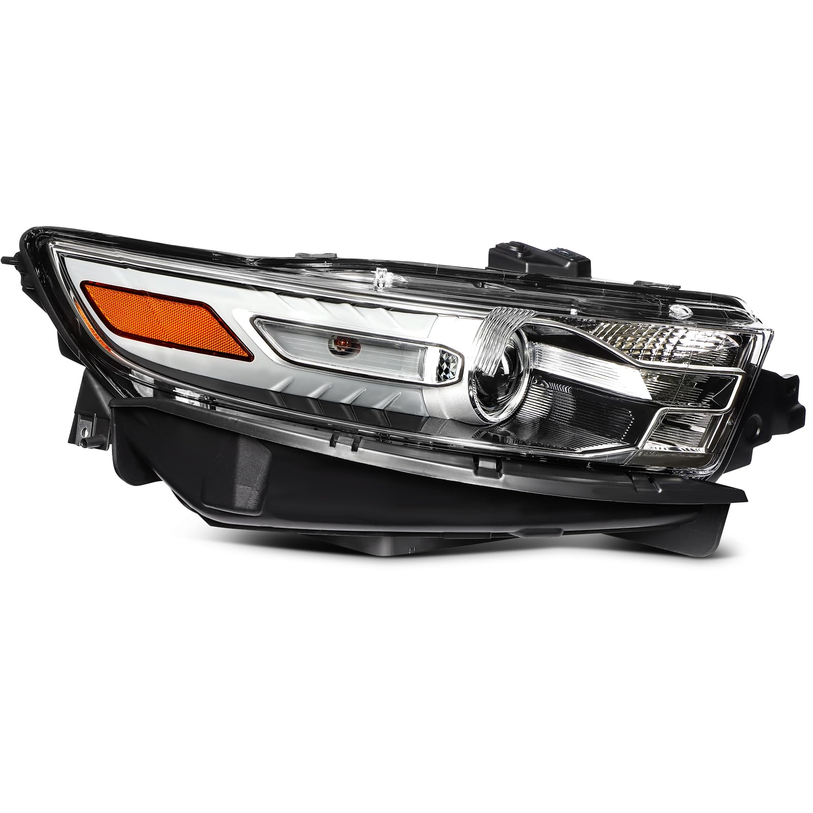 LBRST Headlight Assembly Fit 2013-2014 for Taurus Passenger Side Headlight Chrome Housing Amber Reflector FO2503310 DG1Z-13008-A