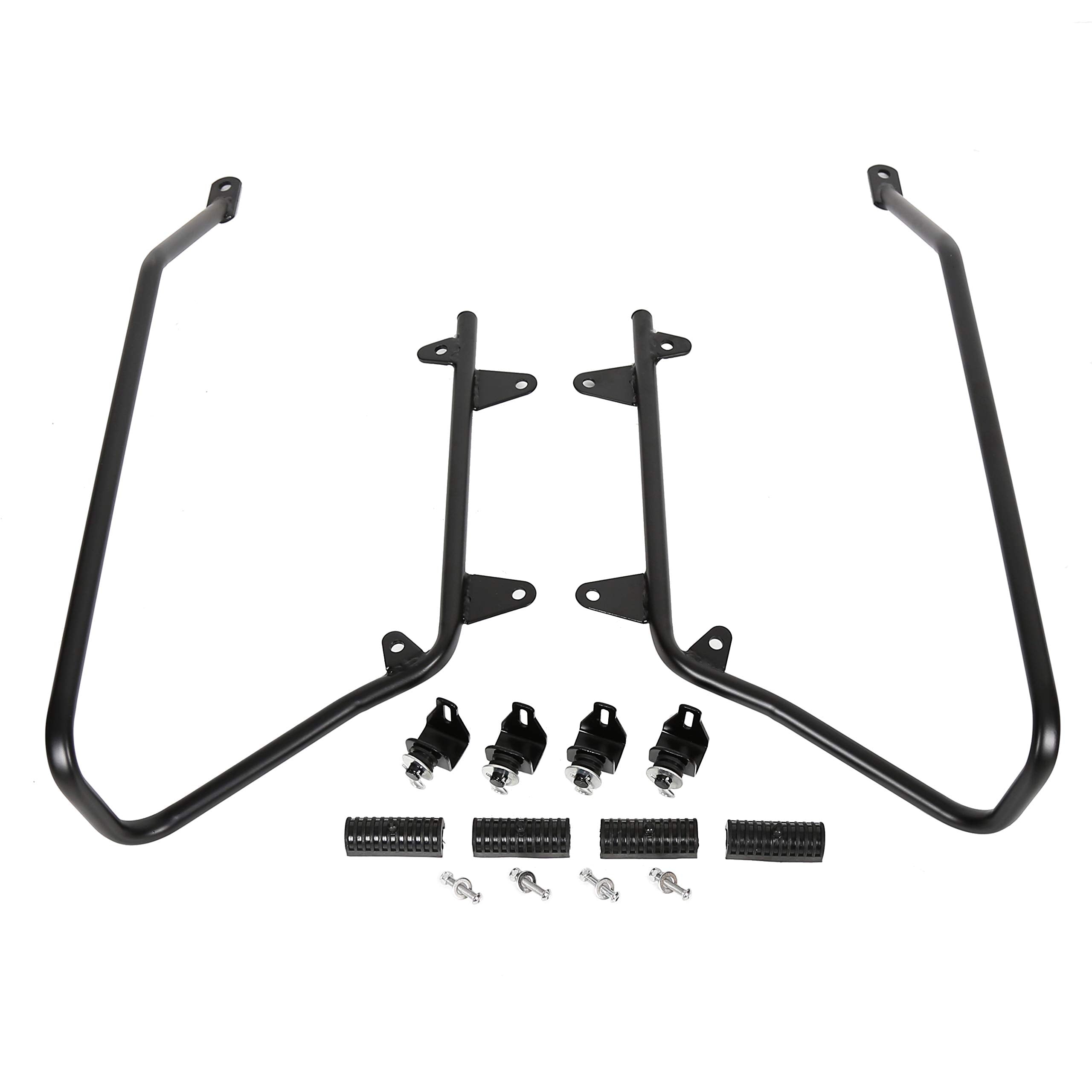 KUAFU Saddlebag Conversion Bracket for Harley Davidson Heritage Softail, Black, Medium, Model BL674, Metal/Rubber Construction