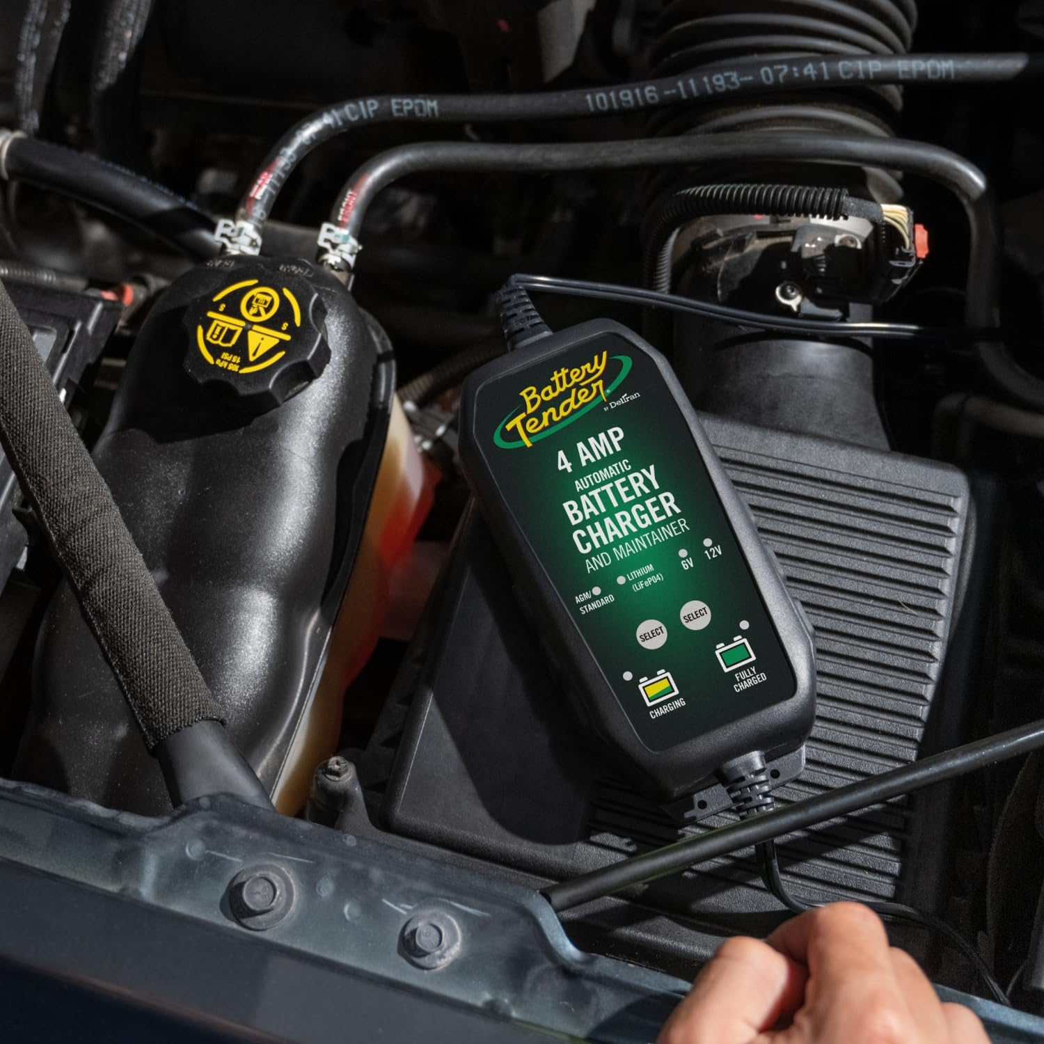 Battery Tender 4 AMP Smart Battery Charger - 12V/6V for Cars, SUVs, Trucks - Lead Acid, AGM, Gel, Lithium - Model 022-0209-BT-WH