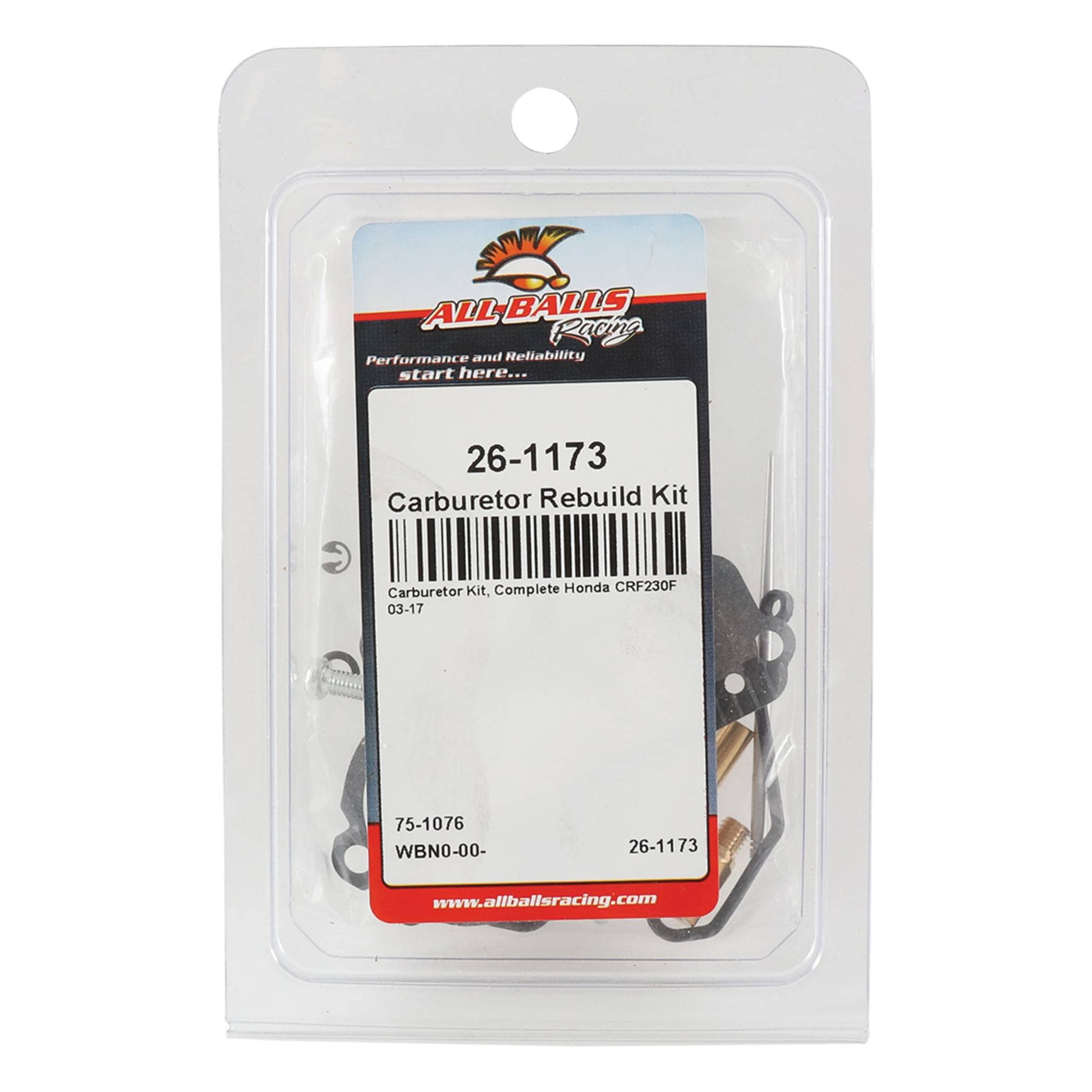 All Balls Racing Carburetor Rebuild Kit 26-1173 Compatible With/Replacement For Honda Crf230F 2003-2017