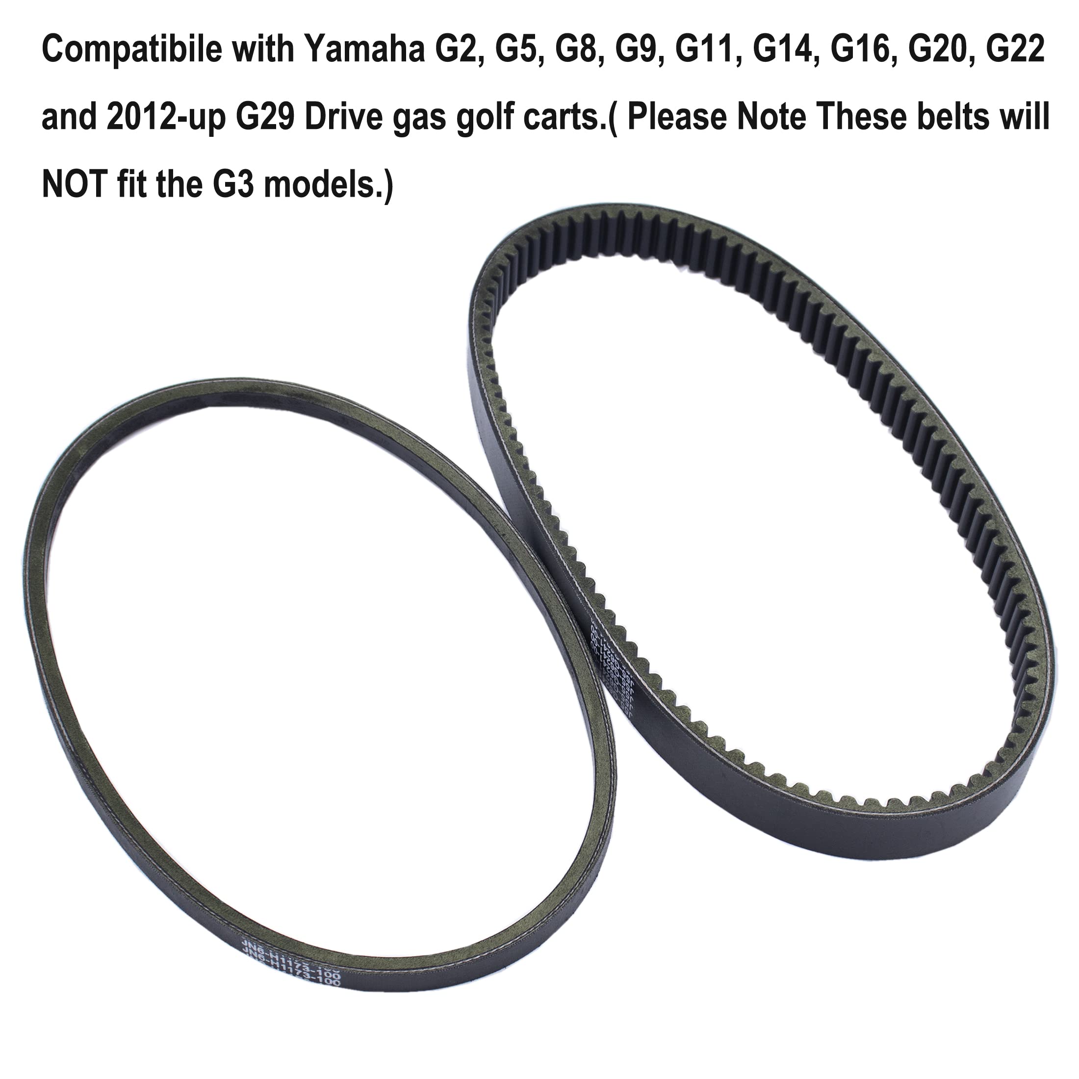 MOCW for Golf Cart Drive & Starter Generator Belt Replace for Yamaha G2, G5, G8, G9, G14 G16 G22 Drive Starter Belt Set Replace