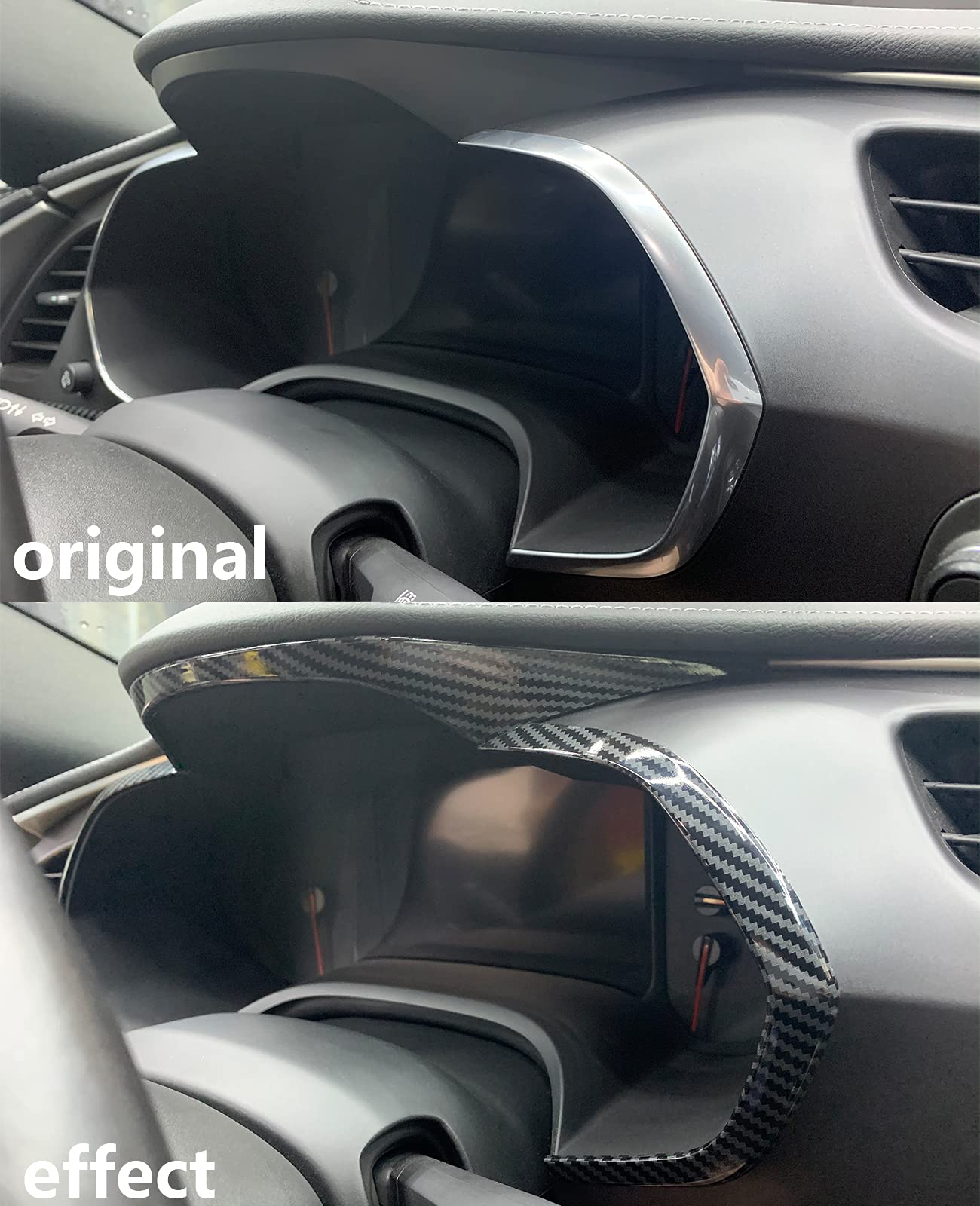 KoLeddy Carbon Fiber Dashboard Cover Trim for 2014-2019 C7 Corvette, Model KLD-C7005-3