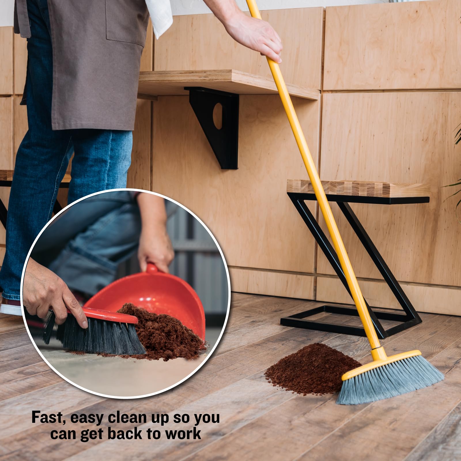 FlashDry Super Spill Absorbent, 5L Bucket with Dispenser Lid, 100% Organic Coco Coir, Landfill Safe, OSHA Approved, Ideal for Ab