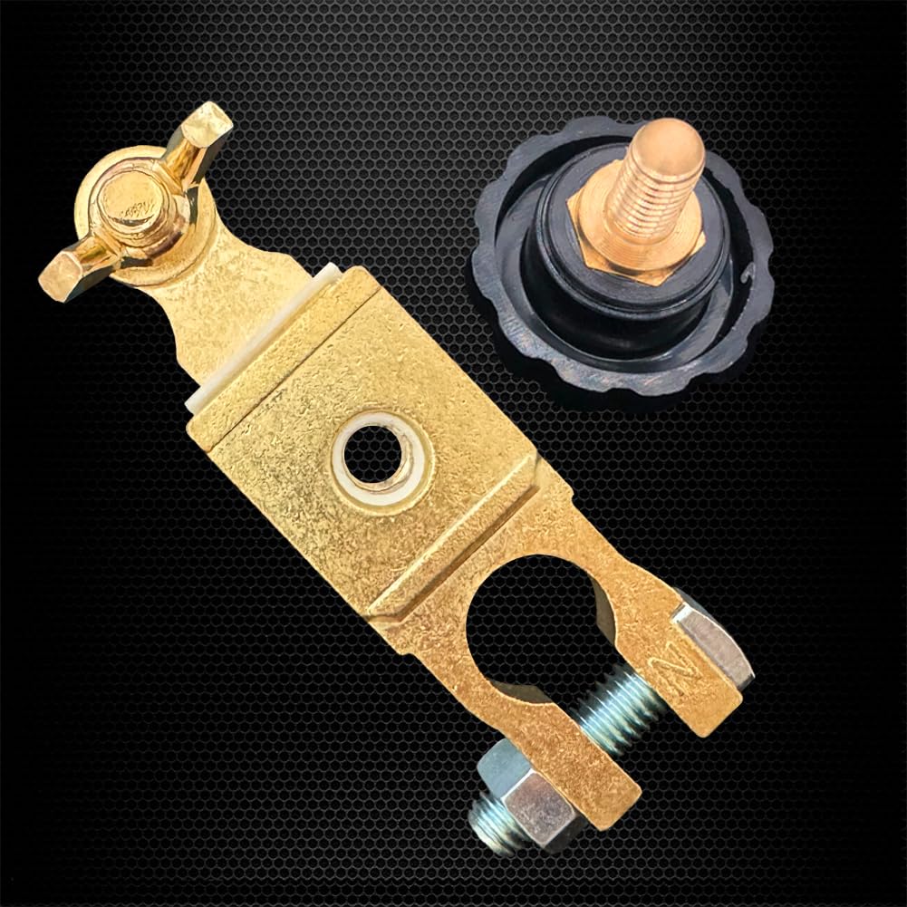 Ampper Top Post Battery Disconnect Switch, Battery Master Switch Isolator W/ M8 Wing Nut For Power Disconnect Cut Off (1 Pack)
