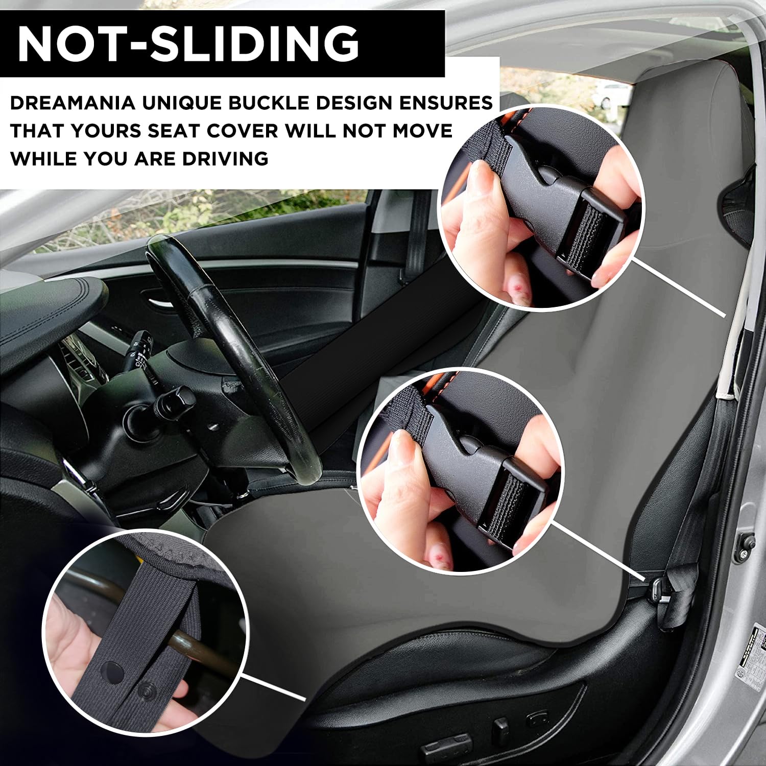 DREAMANIA Waterproof Seat Cover, Upgraded Neoprene Sweat Carseat Protector, Perfect for Universal Anti-Slip Car Truck SUV Seat,