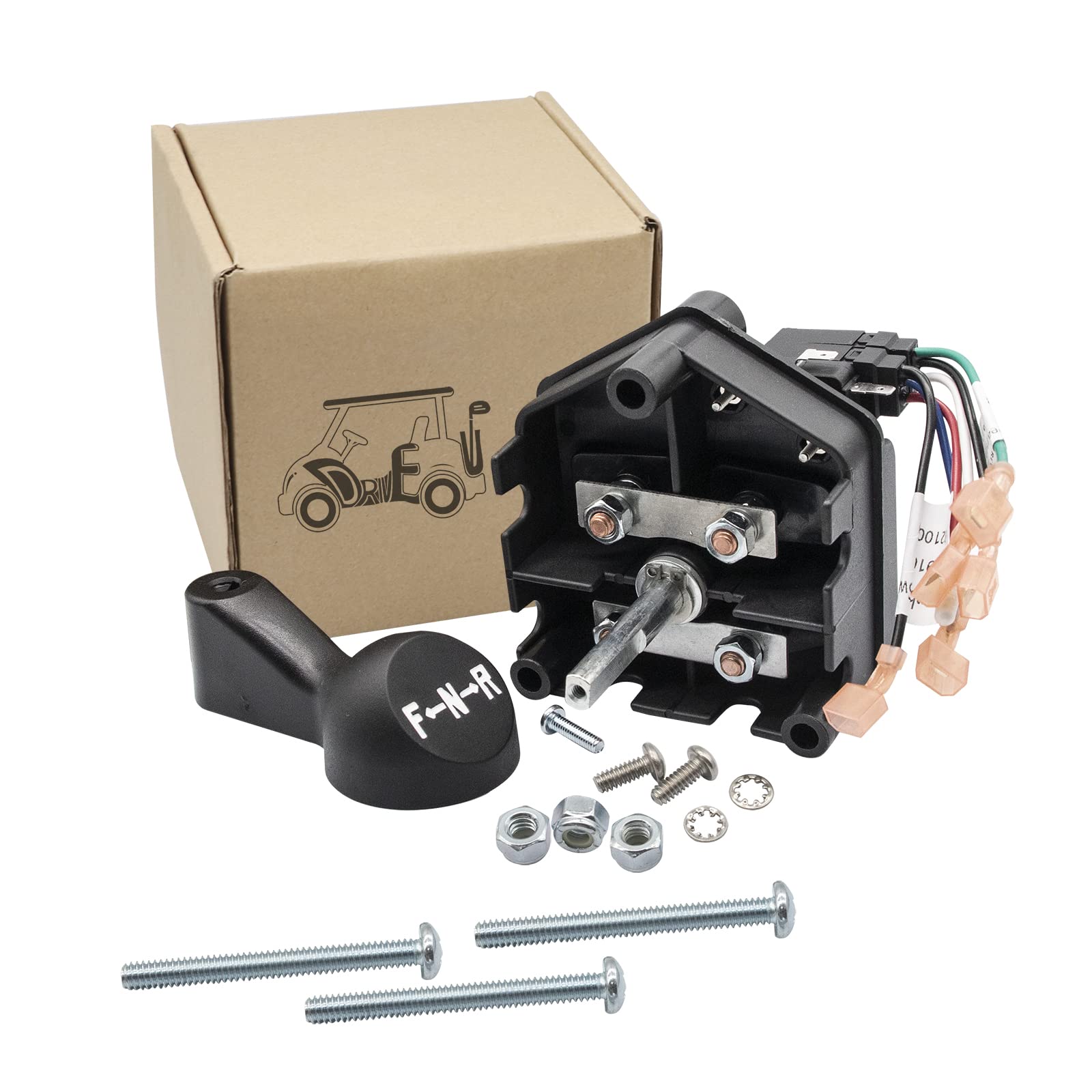 Drive-up Club Car DS Switch Assembly, 48V Forward Reverse, Metal, Black, Model 1017530-05, Compatible with Golf Carts 1996-Up