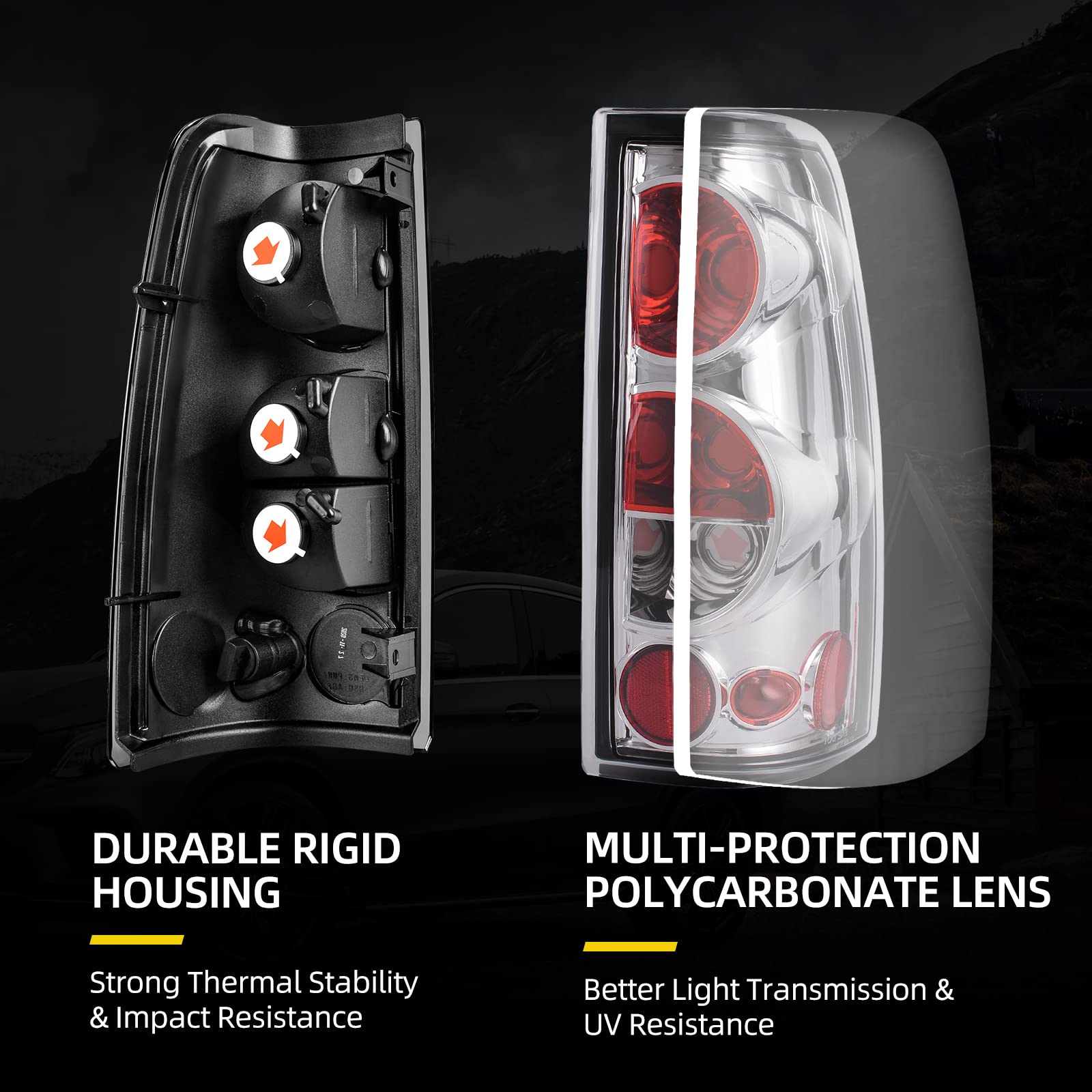 Dwvo Rear Tail Lights Compatible With 1999-2006 Chevy Silverado 1500 2500/01-06 3500 Hd, Chrome Taillights For 1999-2002 Gmc Sie