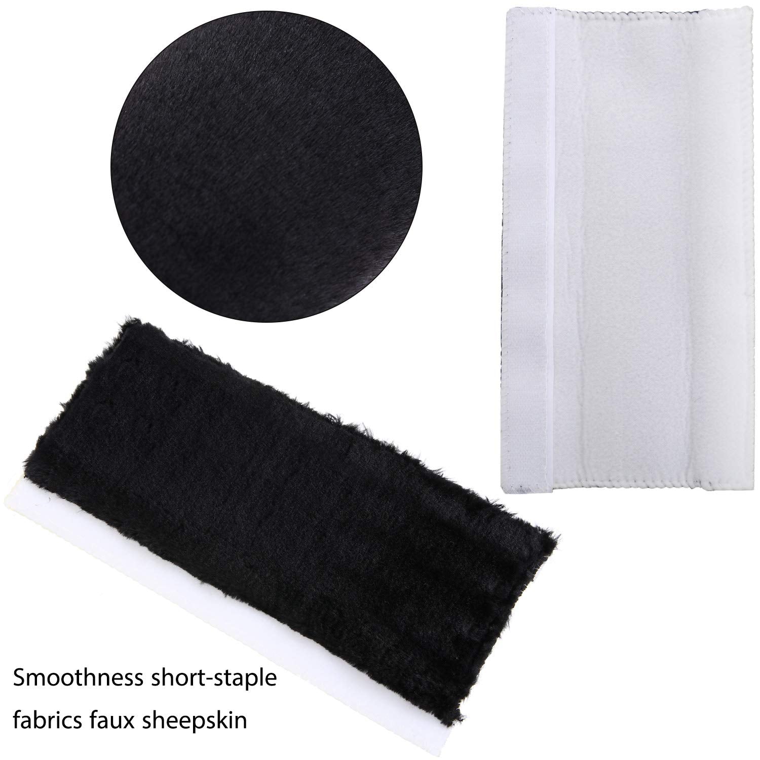 4 Pack Faux Sheepskin Car Seat Belt Pads Seatbelt Protector Soft Comfort Seat Belt Shoulder Strap Covers Harness Pads Guard Neck