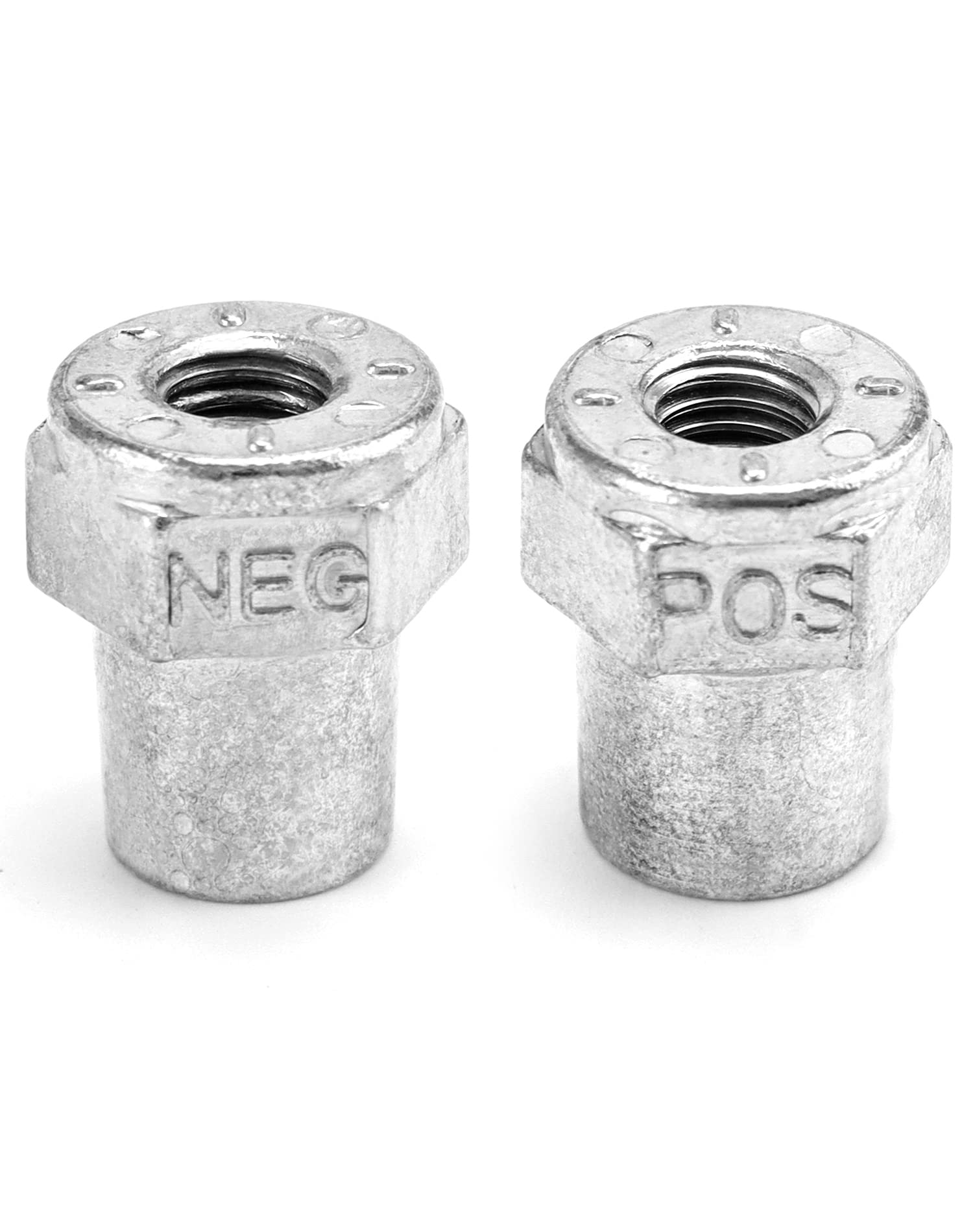 QWORK Car Battery Post Terminal - Zinc Alloy Adapter, 2 Pairs, 3/8 Female Stud, Model QS8740