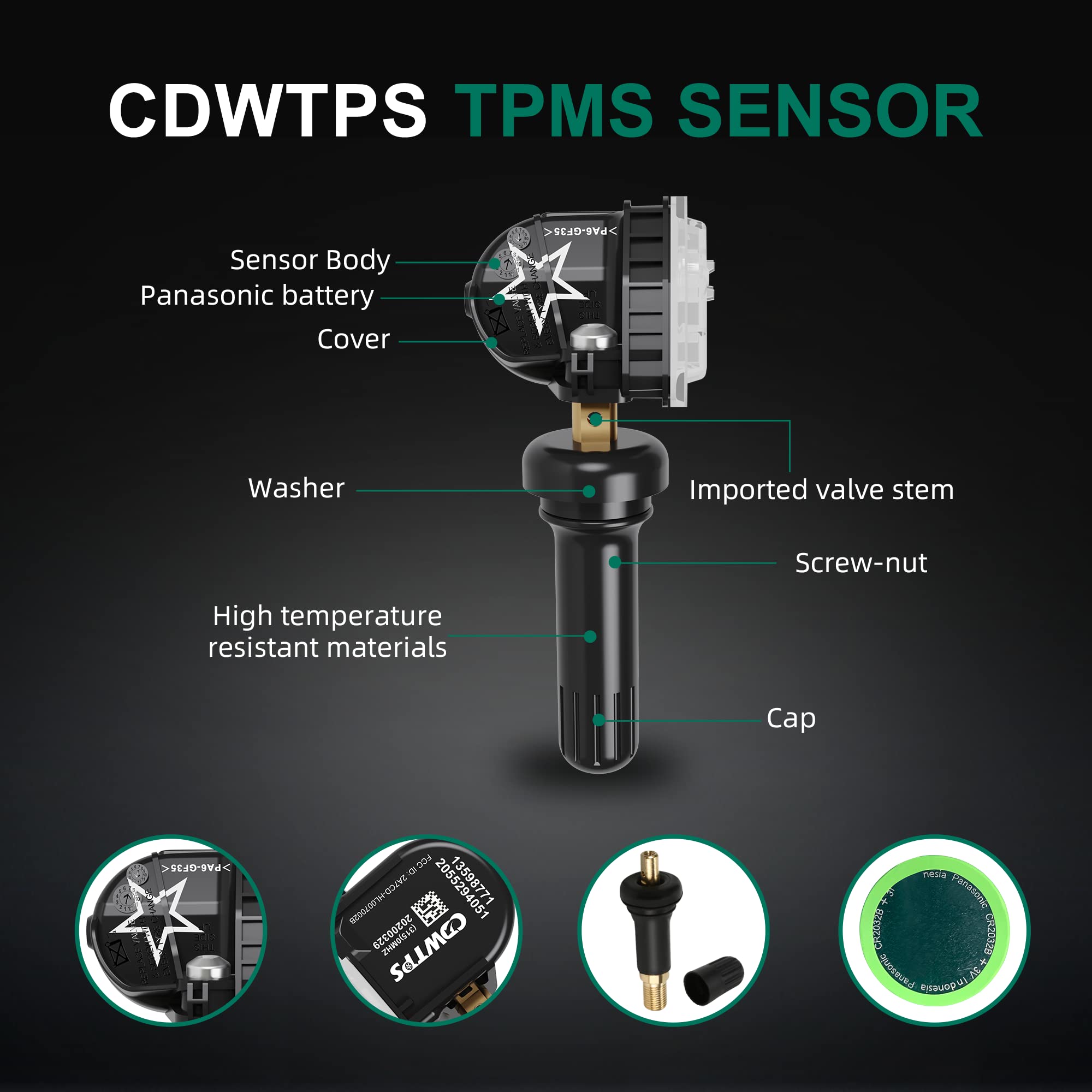 Tpms Sensor, 315Mhz 13598771 Tire Pressure Monitor System For Gm| Gmc | Chevy | Buick | Cadillac Replace#13598772,13586335,13581558,20923680