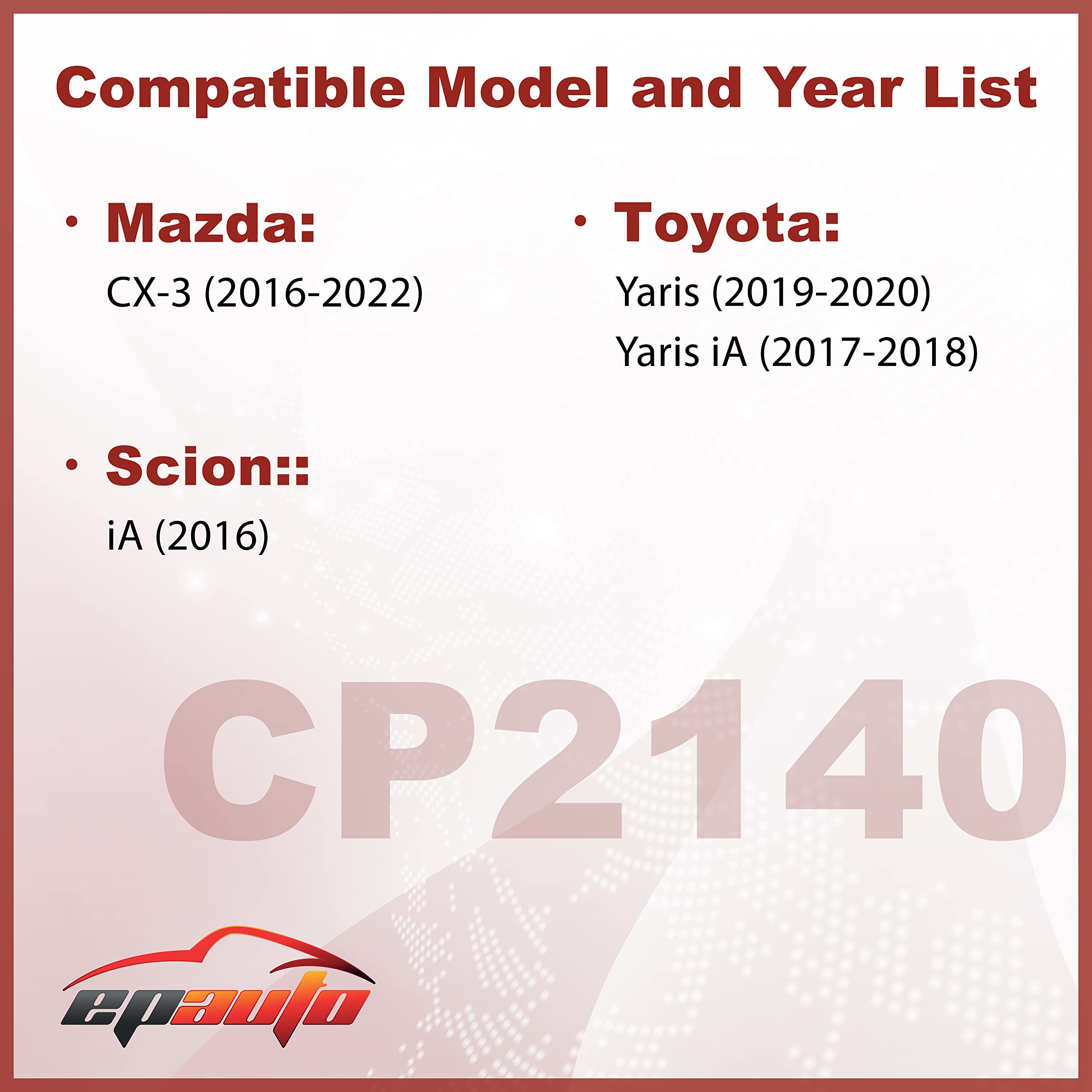 Epauto Cp2140 (Cf12140) Replacement For Mazda Premium Cabin Air Filter Includes Activated Carbon