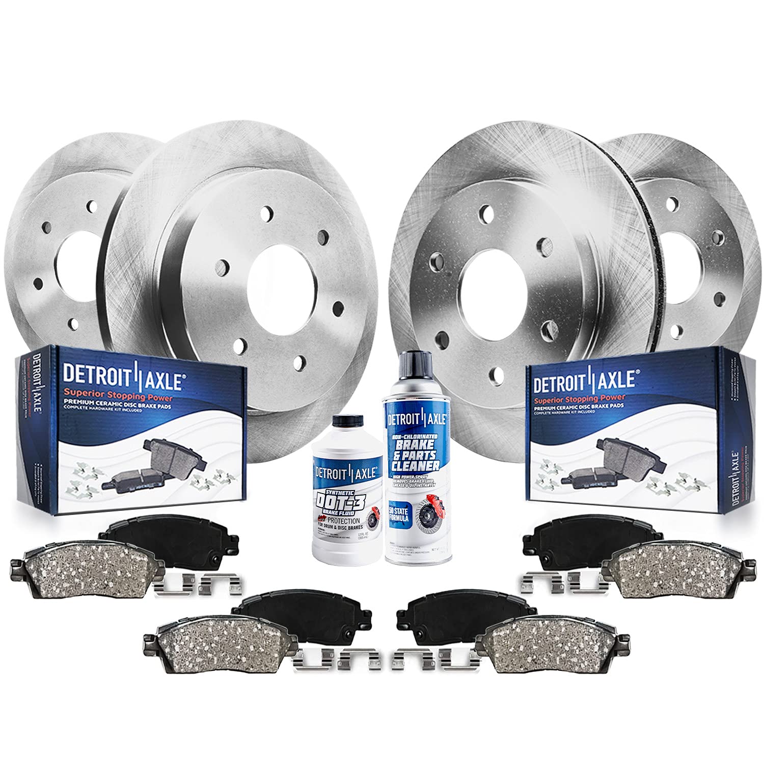 Detroit Axle - Brake Kit for 2006-2010 Hummer H3, 2009-2010 H3T Replacement 2006 2007 2008 2009 2010 Disc Brakes Rotors Ceramic 