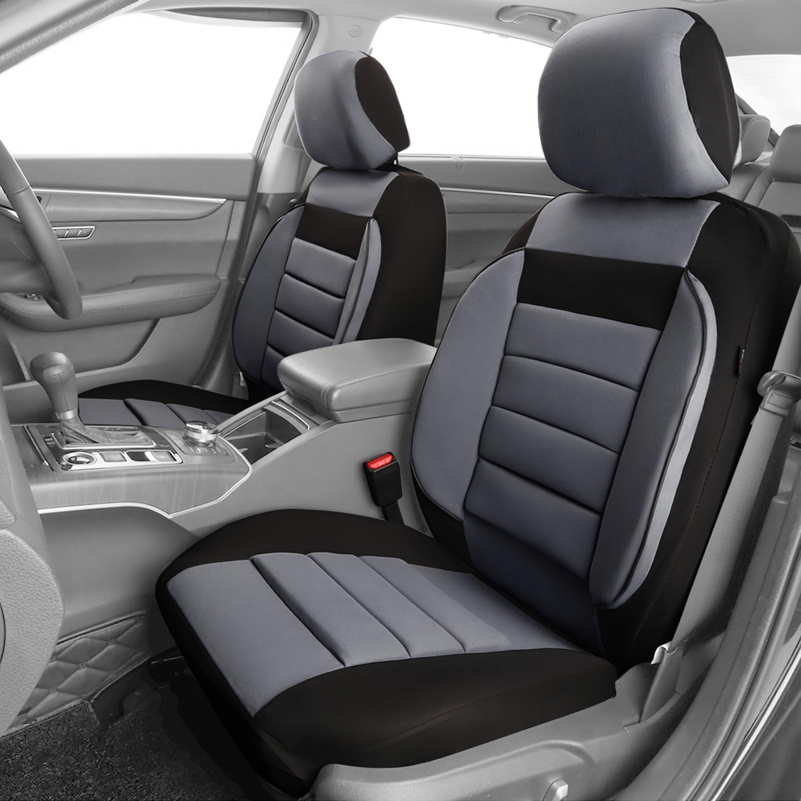 CAR PASS 6PCS Elegance Universal Fit Two Front Car Seat Covers Set ,Foam Back support,Airbag Compatible,Fit for suvs,sedans,cars