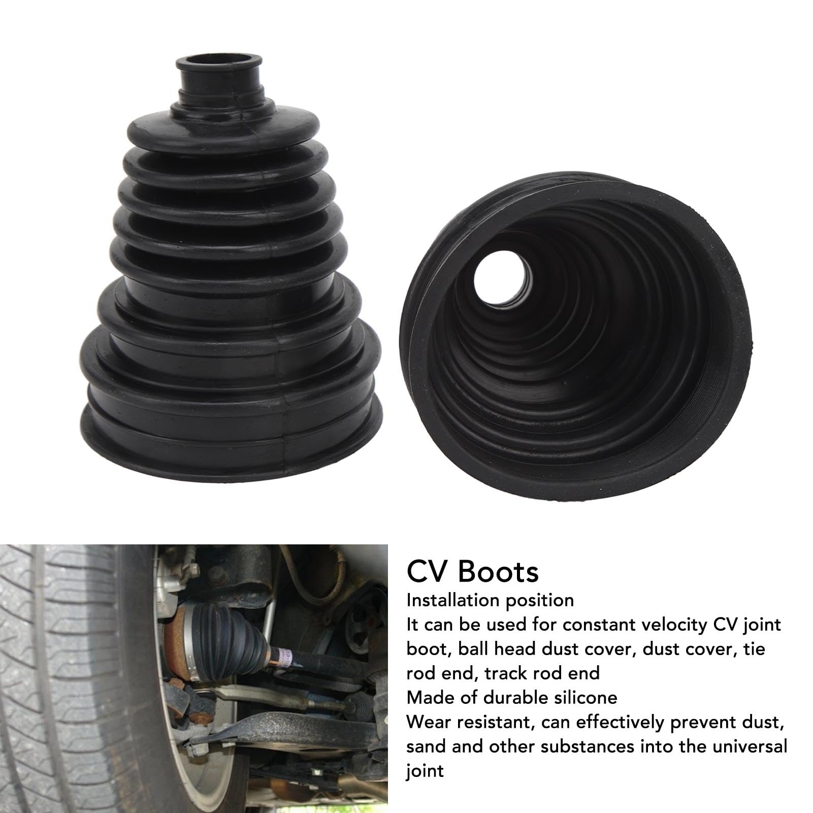 Universal Cv Boot Constant Velocity Joint Boot, 2Pcs Cv Boots Universal Silicone Drive Shaft Joint Boot Set Highly Flexible Cv Boots Replacement Velocity Joint Gaiter Boot Kit For Cars