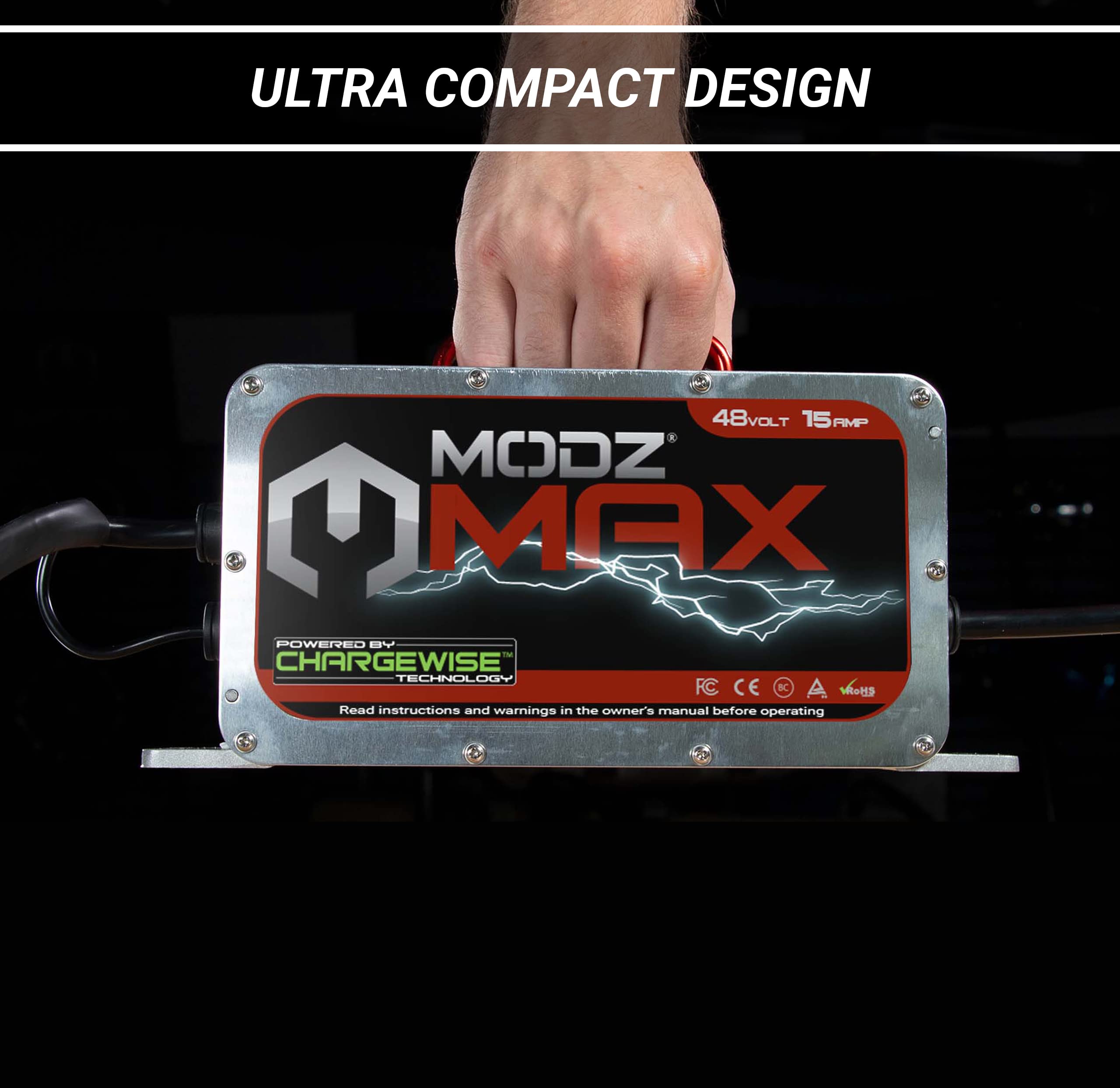 Modz Max48 15 Amp Ezgo Rxv & Txt 48 Battery Charger For 48 Volt Golf Carts