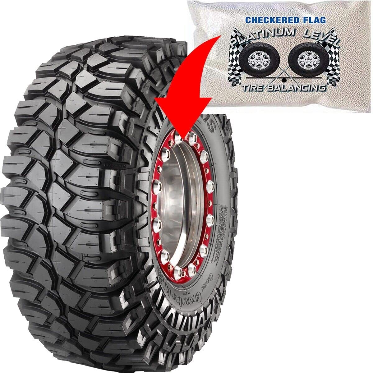 Checkered Flag Tire Balance Beads 6Oz Bags Set Of 4, Balancing Beads For Use In Semi, Truck, Off Road Vehicles, Trailer Wheels