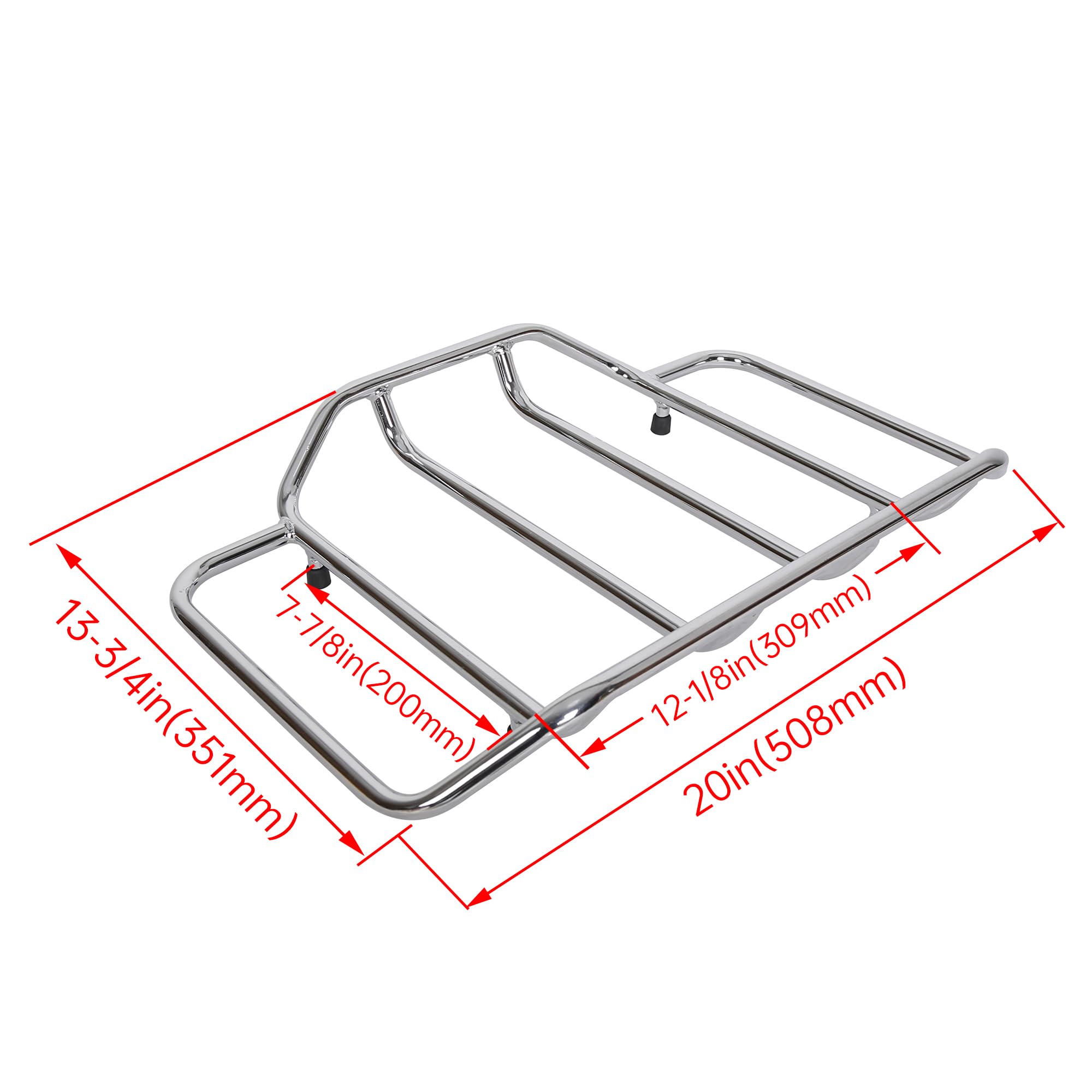ECOTRIC Chrome Motorcycles Trunk Luggage Rack Rail for 1984-2023 Harley Touring Road King Street Glide Road Glide (Replaces # 53