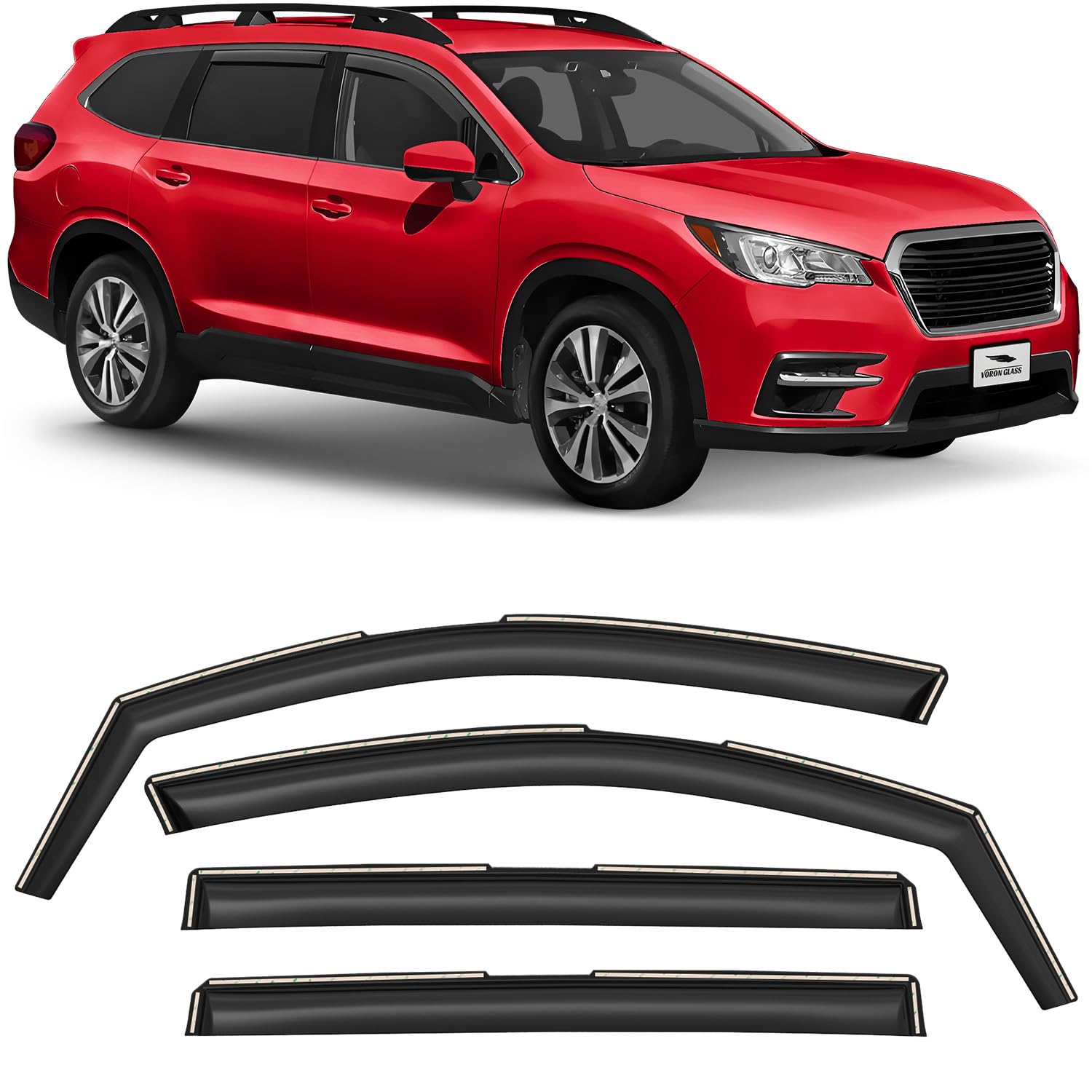 Voron Glass In-Channel Extra Durable Rain Guards For Subaru Ascent 2019-2025, Window Deflectors, Vent Window Visors, 4 Pieces -