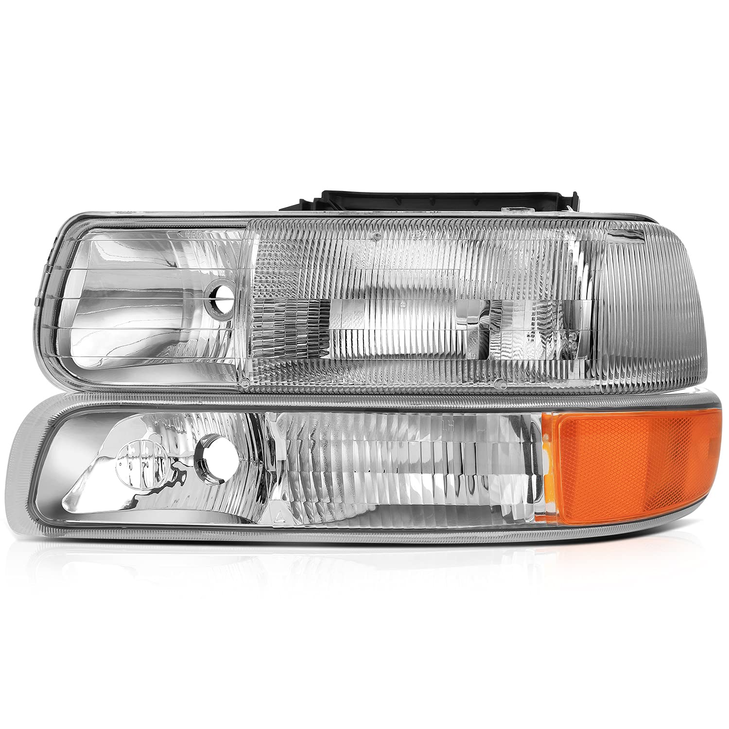 OCPTY headlight Assembly A Pair Replacement For Chevrolet Silverado 1500 1999-2002,For Chevrolet Silverado 1500 HD 2001-2002,For