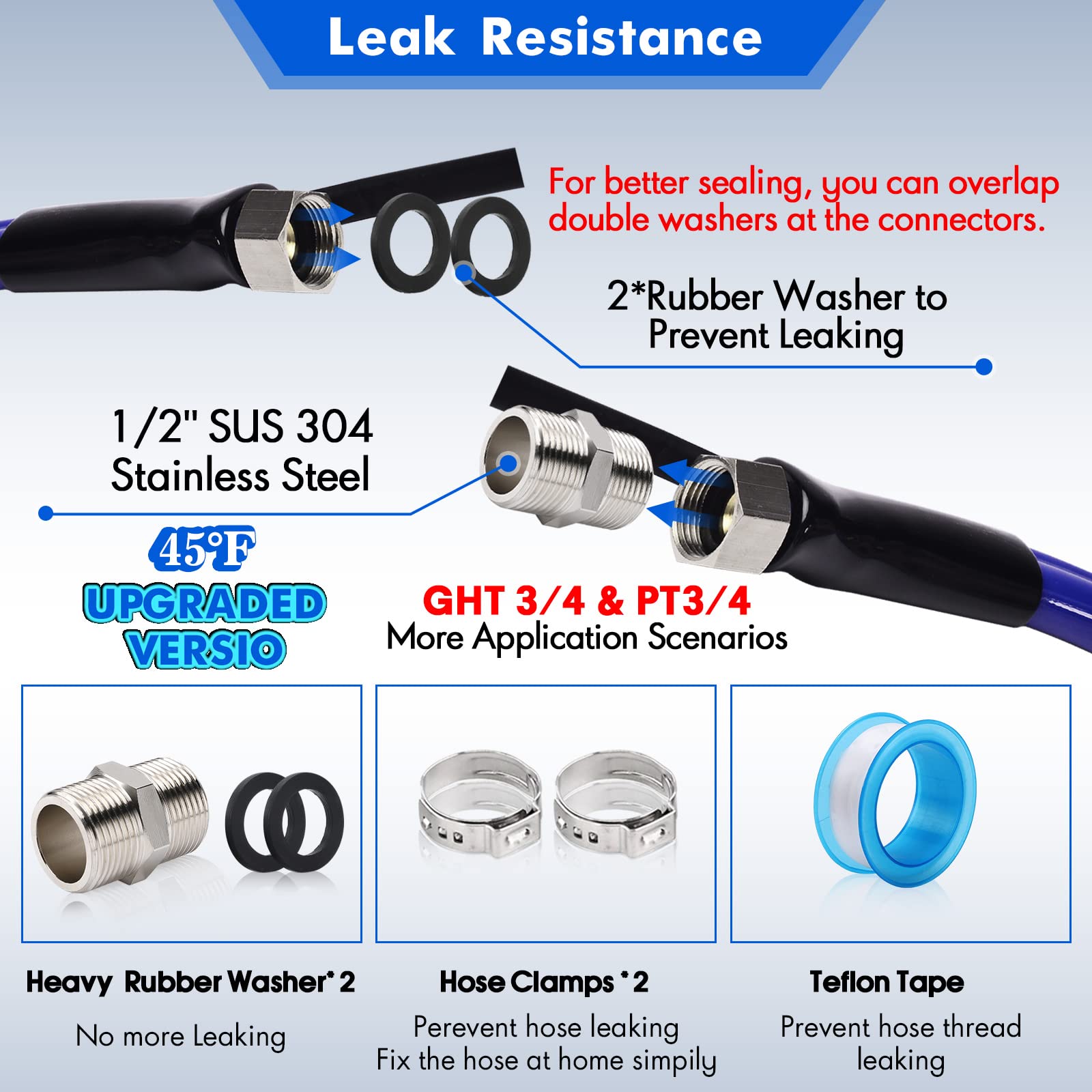 REHOSEUP Heated Water Hose - 30FT, -45℉ Antifreeze for RV & Garden Use, Durable Drinking Hose