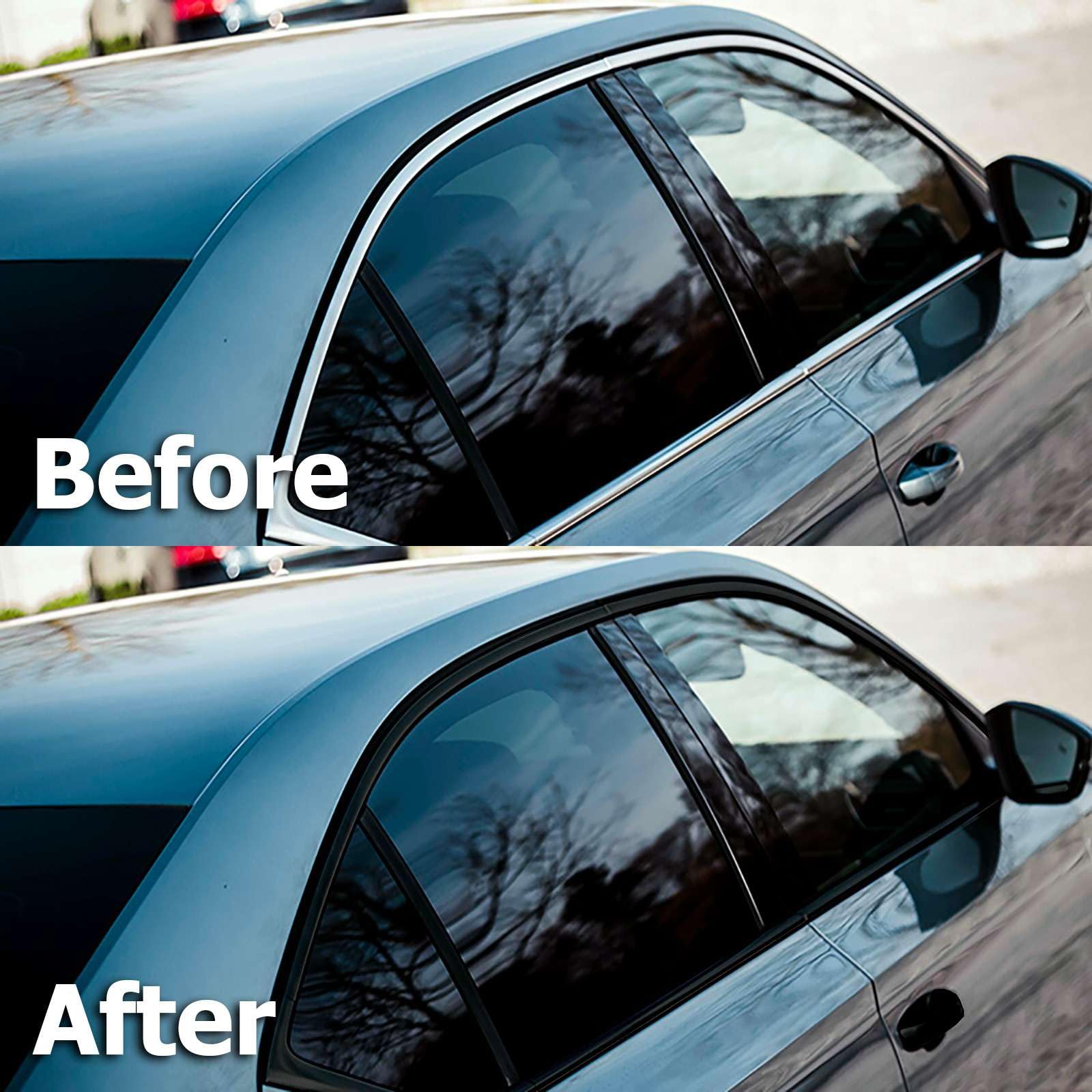2 inches x 25 feet 4D Carbon Fiber Black Vinyl Wrap Kit for Black Out Chrome Remove Window Trim Door Trim with Tool Kit