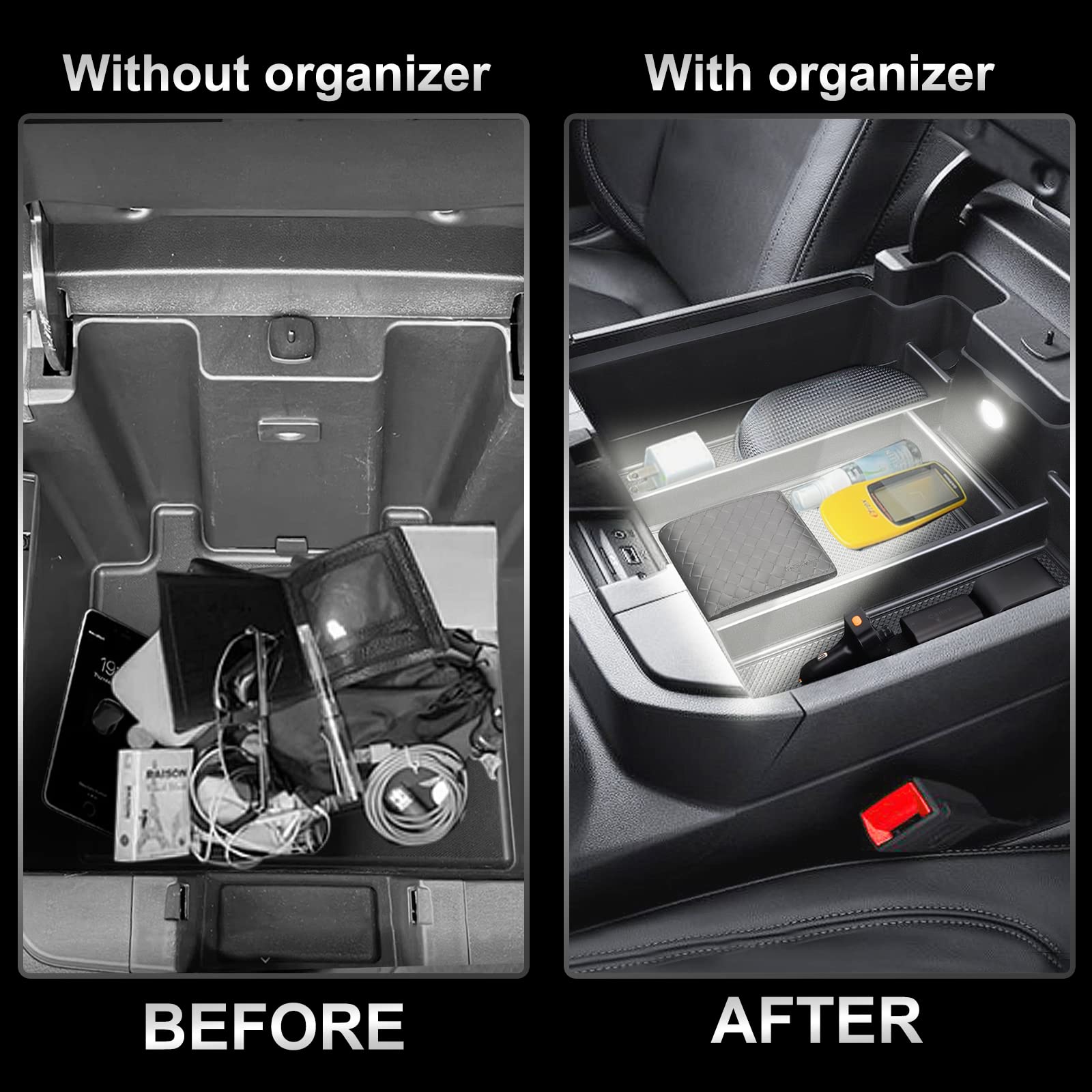 Center Console Organizer Compatible With 2019-2022 Gmc Sierra/Chevy Silverado 1500 And 2020 2021-2023 Sierra/Silverado 2500Hd/35