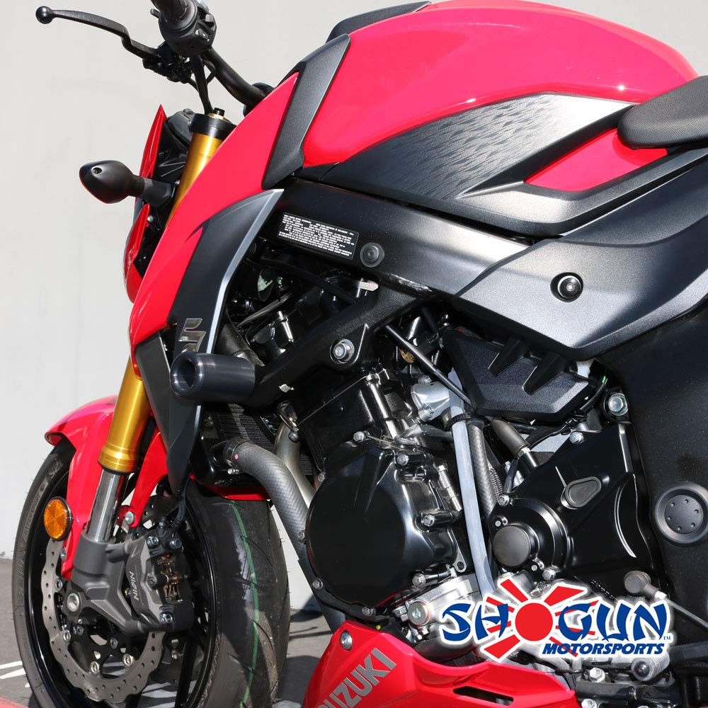 Shogun USA Made Suzuki GSX-S750 GSX S750 GSXS-750Z 2018 2019 2020 2021 2022 2023 NO Cut Black Frame Sliders Fits ABS & Non ABS M