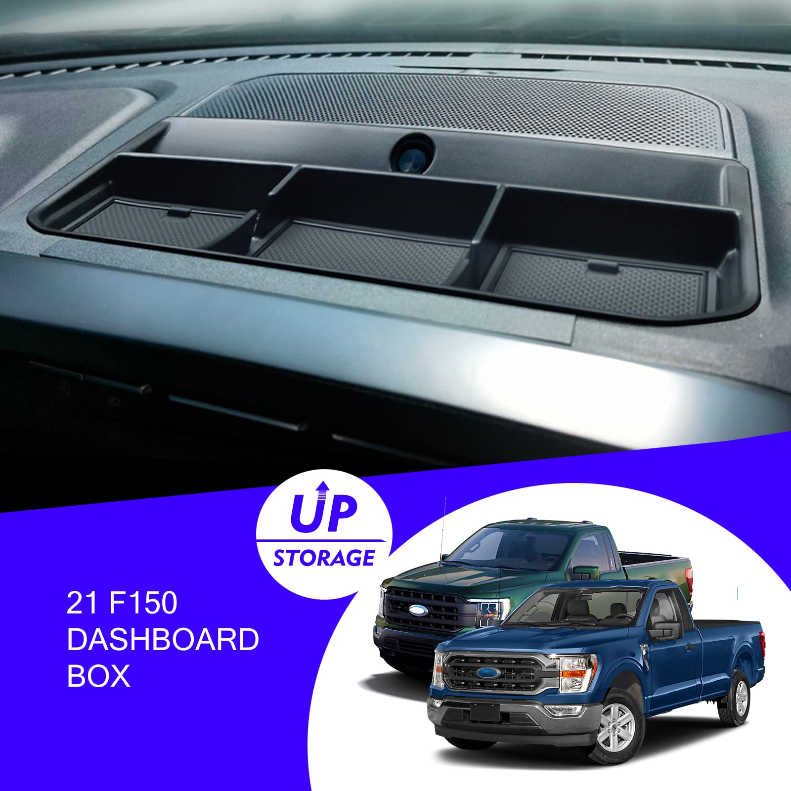 XXCIWP Center Console Dash Storage Tray for 2021-2024 Ford F150 - ABS Plastic, Sunglass Holder, 2324Dash Tray, Model ZBDBSBFORDF150