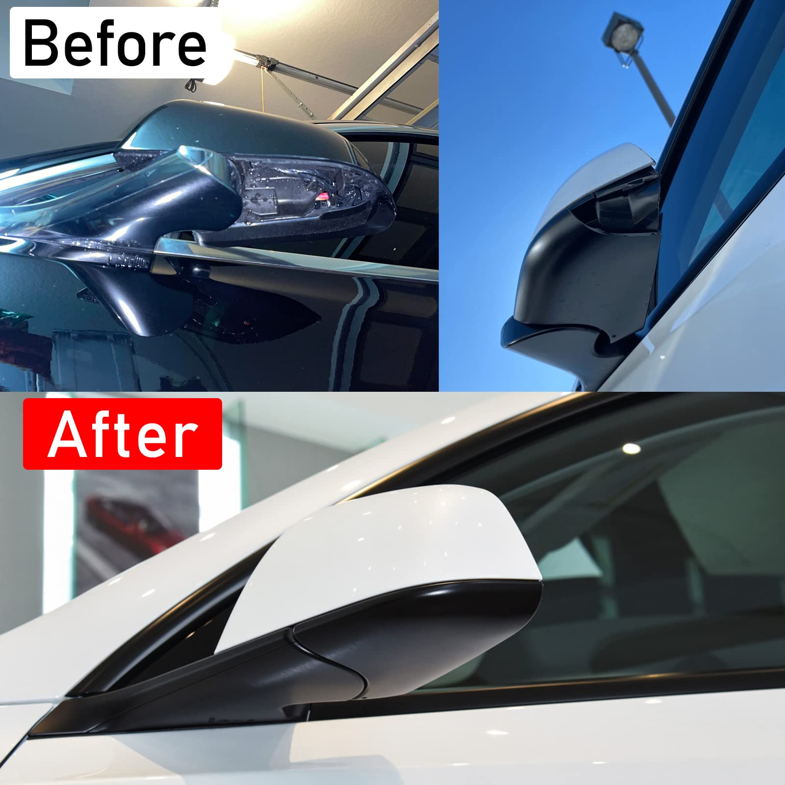 Jaronx Tesla Model Y Left Side Rearview Mirror Base Cover Trim, ABS Plastic, Black, 2018-2024 Replacement