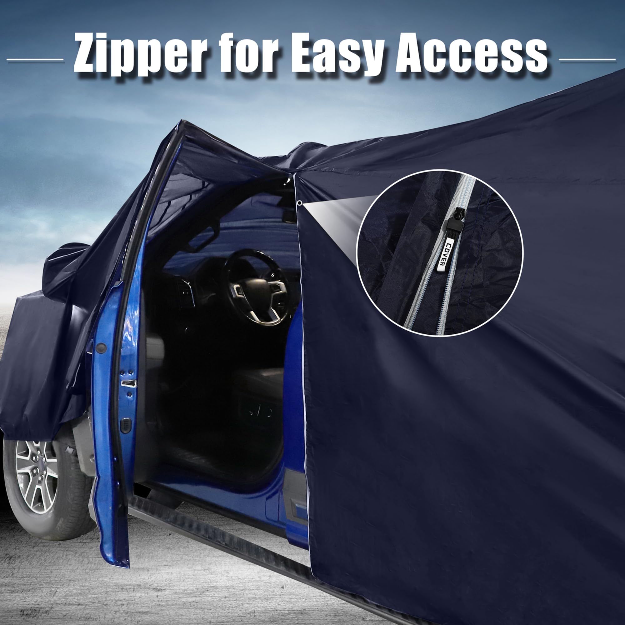 X AUTOHAUX SUV Car Cover for Chevrolet Tahoe 4 Door 2007-2024 Outdoor Waterproof Sun Rain Dust Wind Snow Protection 190T PU W/Dr