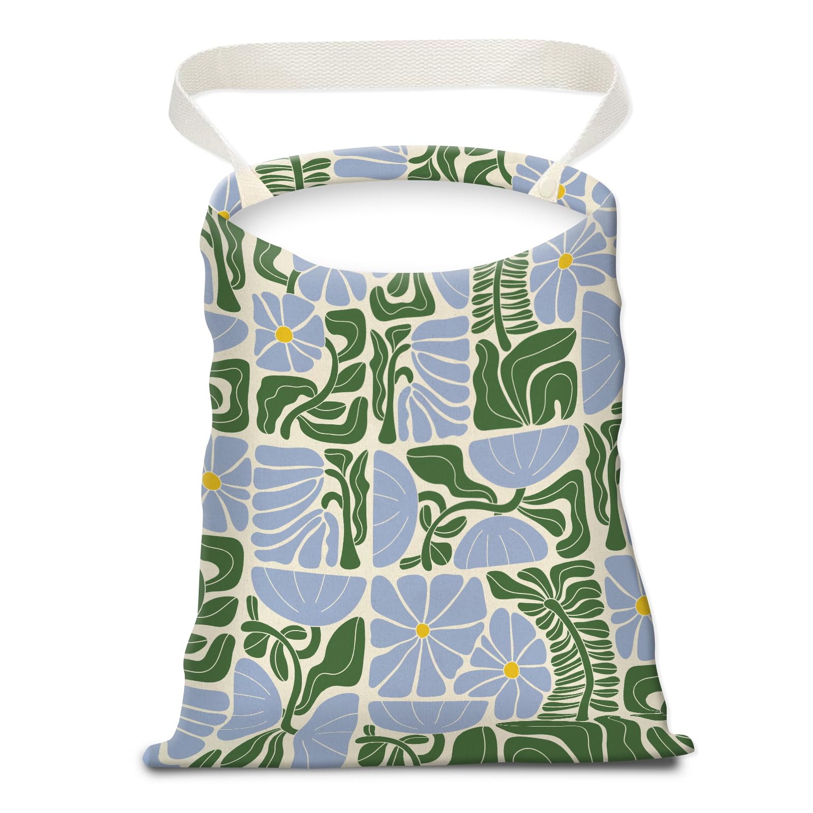 APVDSH Car Trash Can, Seat Back Hanging Trash Bag, Cute Canvas Garbage Bag, Essential Car Trash Bin Cars Organizers Floral Leave