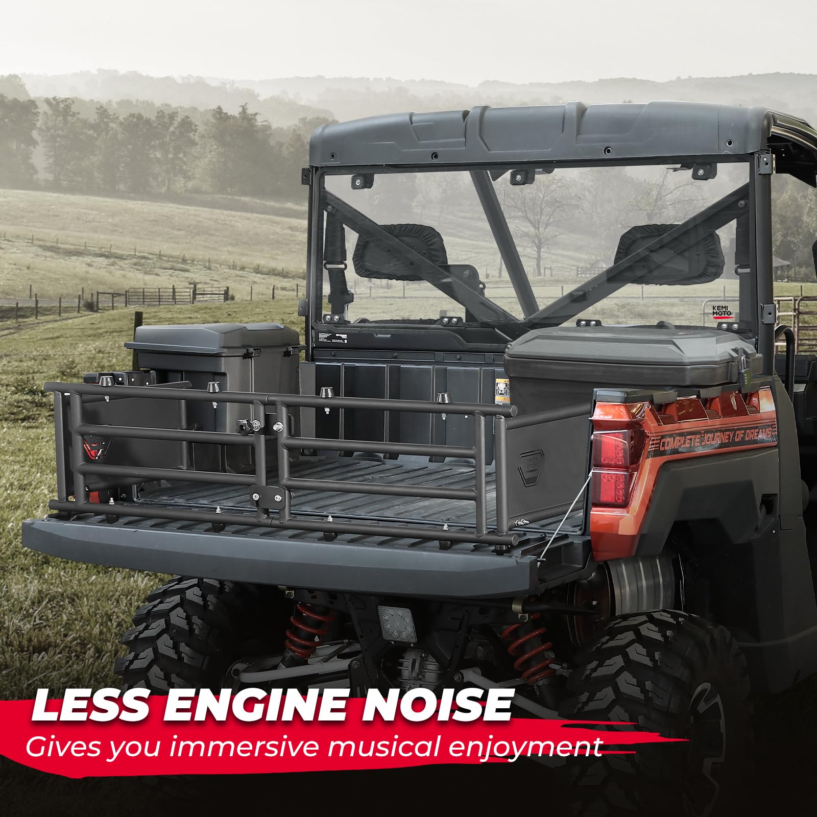 KEMIMOTO Hard Coated Rear Window for Polaris Ranger XP 1000/Crew 2017-2026, Clear Plastic, Model UTVB0110-02001