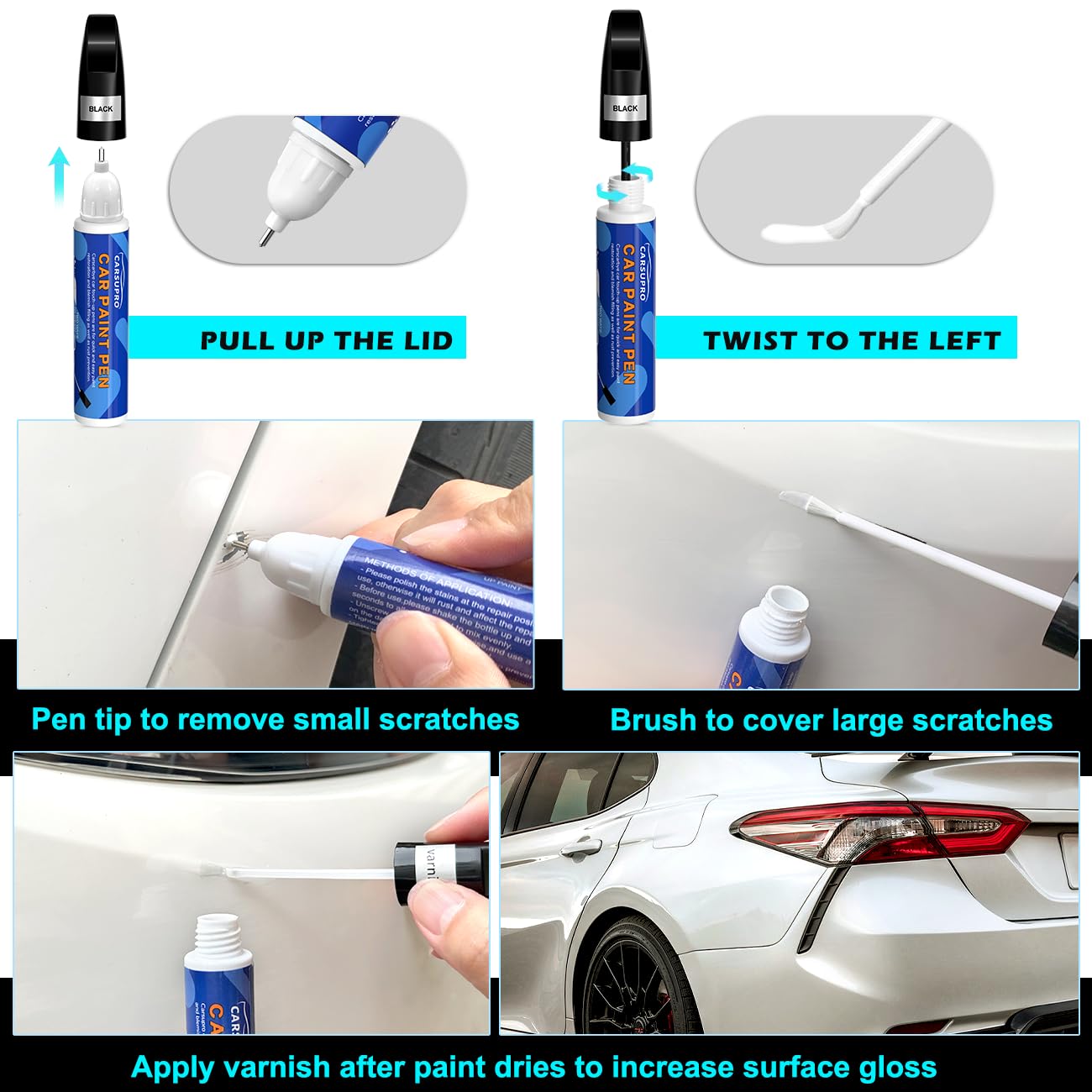 Carsupro Touch Up Paint for Cars Car Paint Scratch Repair Color Accurate Quick Fix and Convenient Operation(Pearl red)