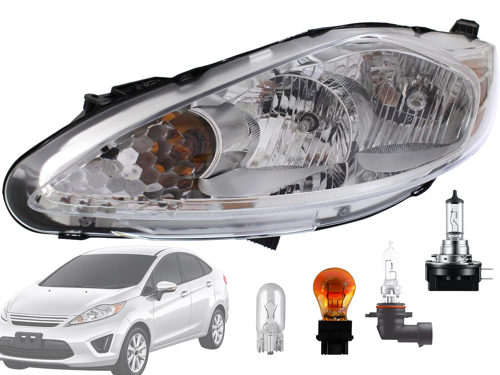 Auto Parts Avenue APA Replacement Head Lamp for 2011 2012 2013 Fiesta Sedan Hatchback Without Appearance Pkg Driver Left Side FO