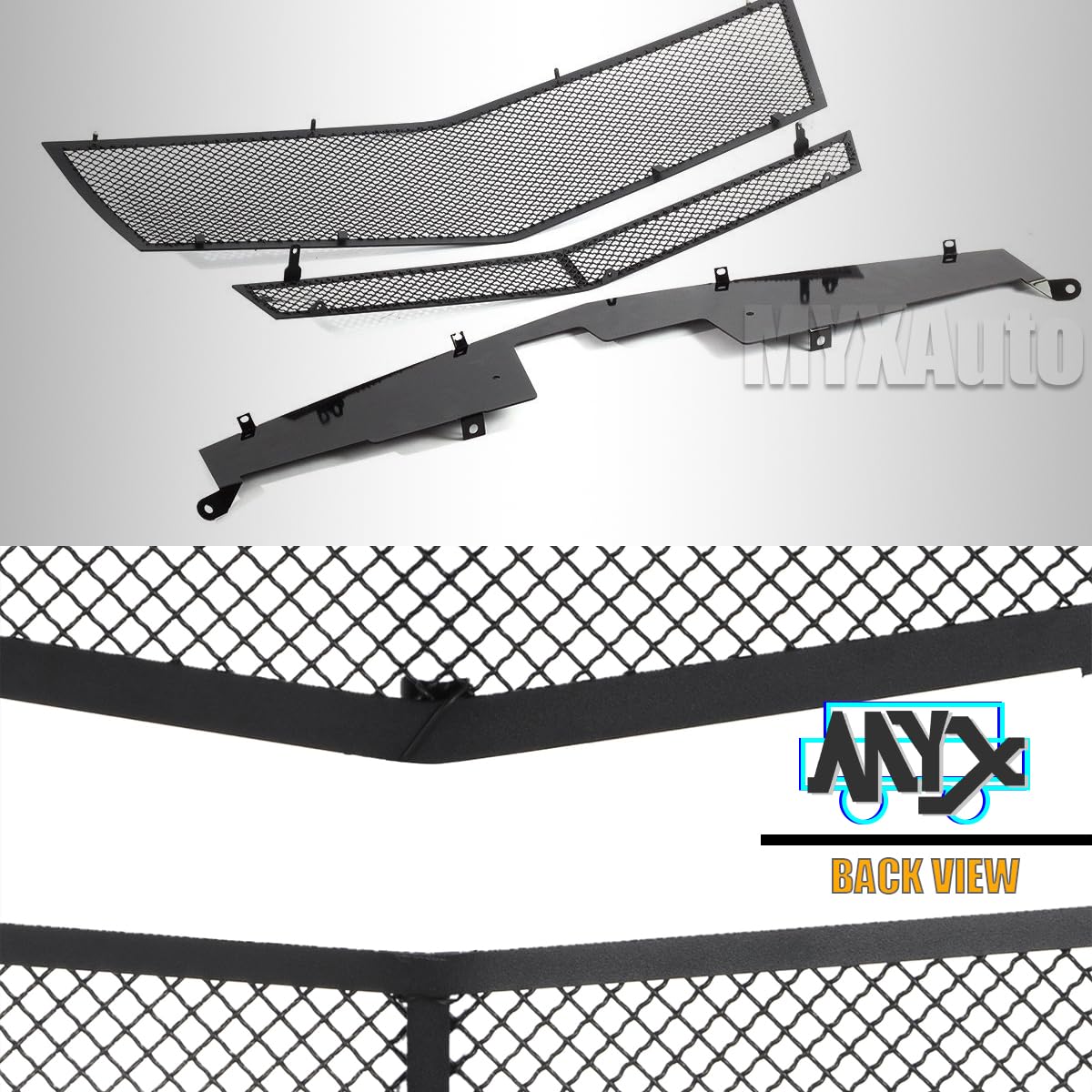 MYXAUTIIO Front Grille for Cadillac CTS 2008-2013 & CTS Coupe 11-14, Stainless Steel Black Mesh, Model 19027768H