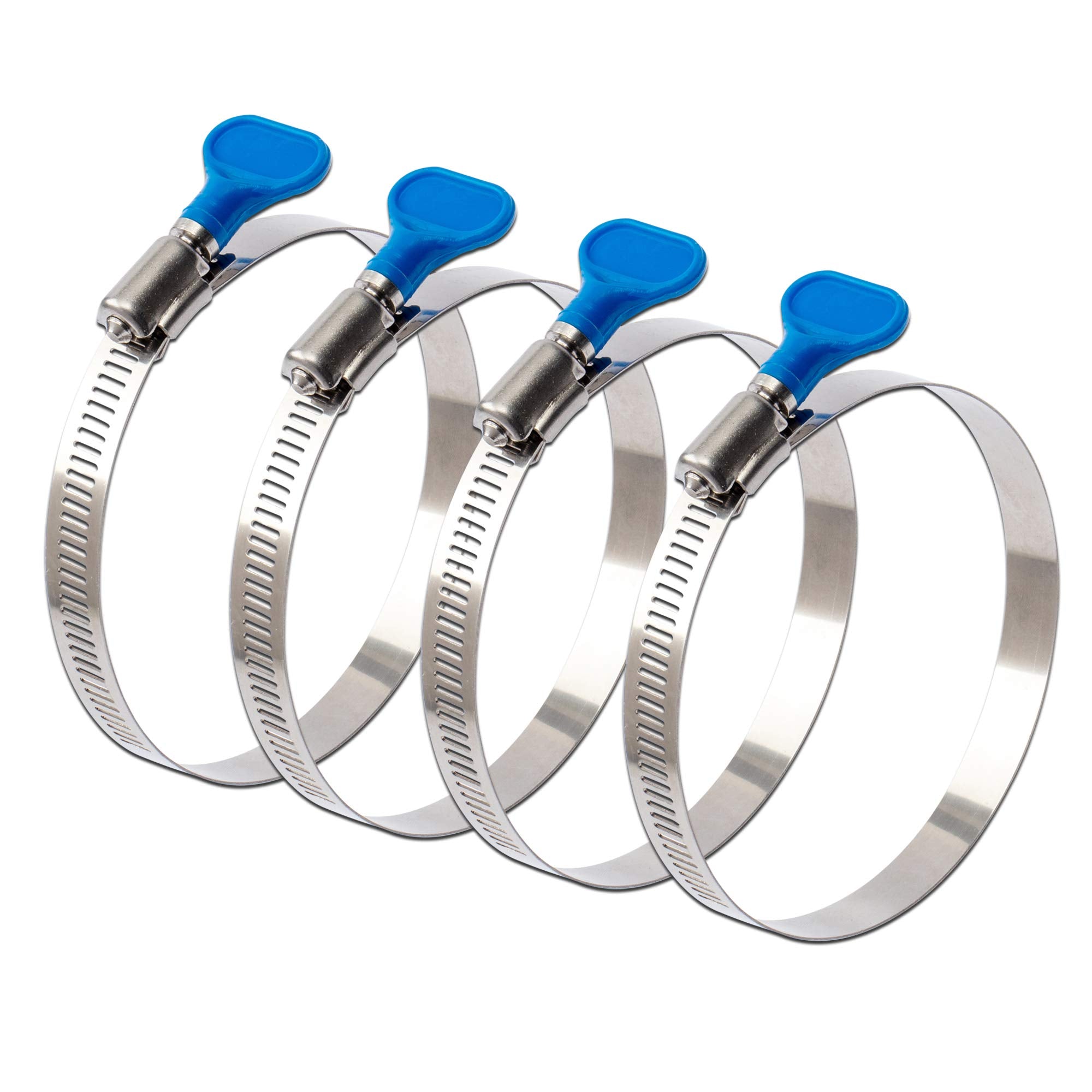 Ispinner 4Pcs 1.5 Inch Key-Type 304 Stainless Steel Worm Gear Hose Clamps, Adjustable Size Range 25-40Mm Clamps For Dryer Vent,