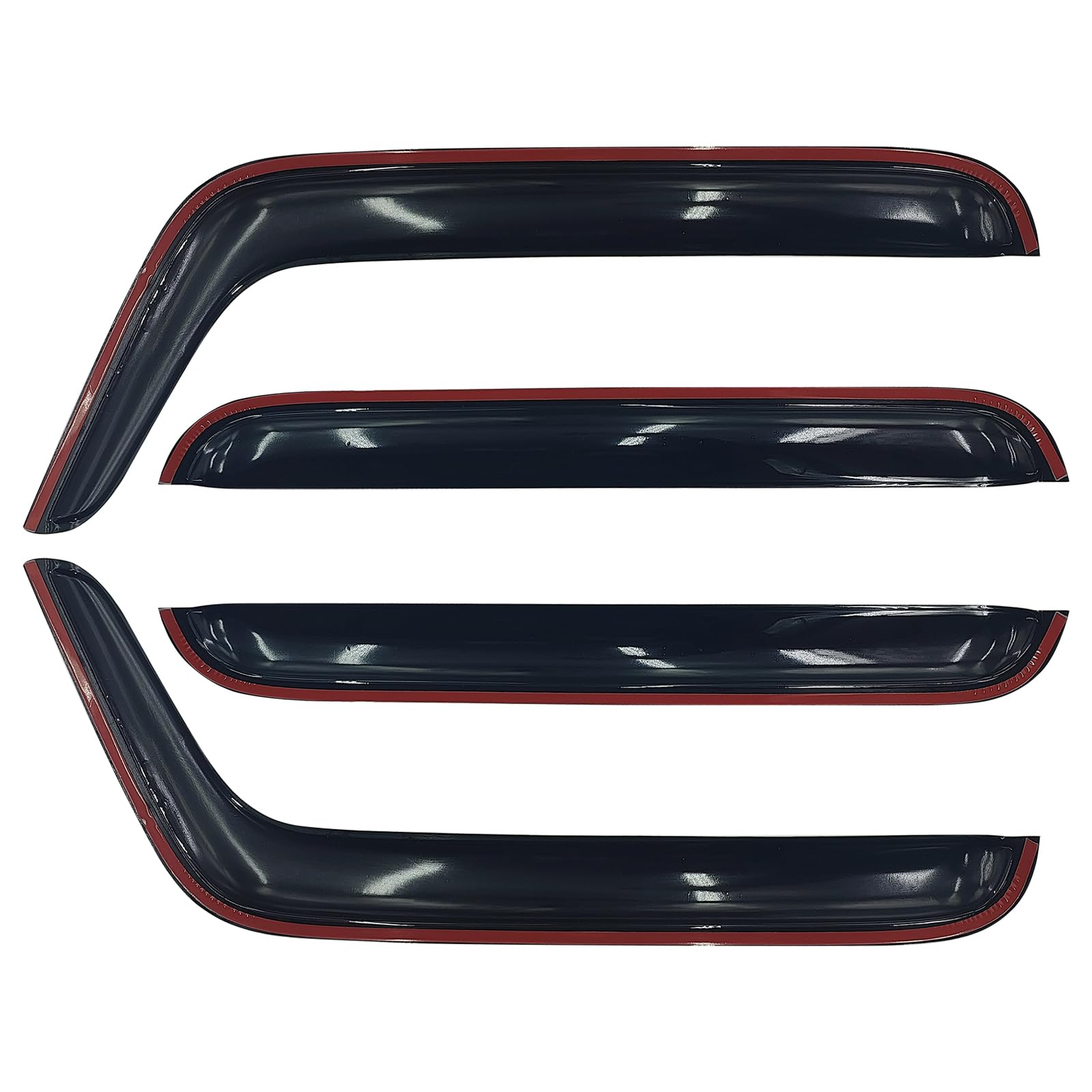 Sontian Tape-On Side Window Visor Deflectors Rain Guards For 2007-2018 Wrangler Jku Rain Visors Accessories For Cars 4Pcs