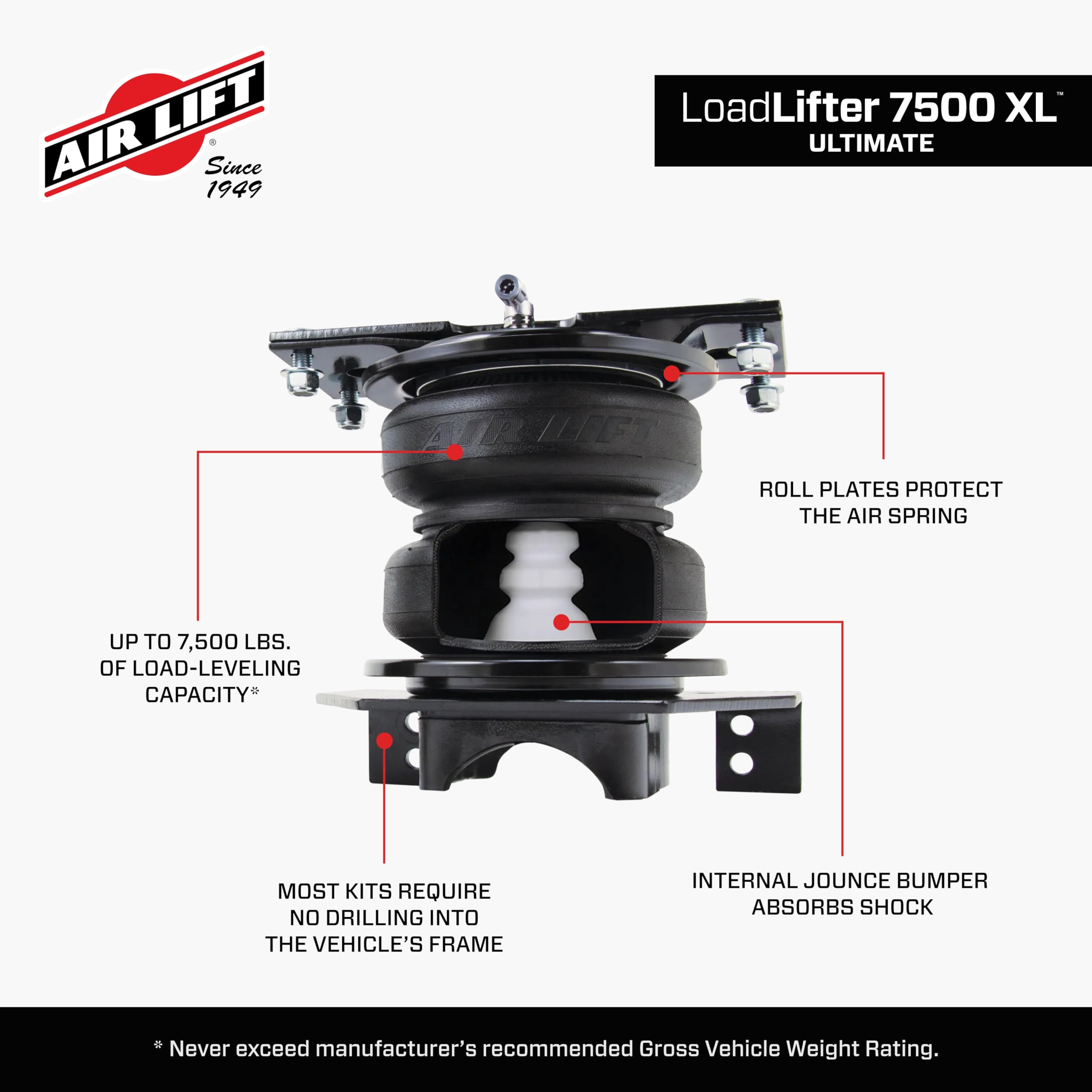 Air Lift Loadlifter 7500 Xl Ultimate Air Spring Kit For 2011-2019 Chevrolet Silverado 2500Hd/3500Hd Rwd/4Wd, 2011-20219 Gmc Sier