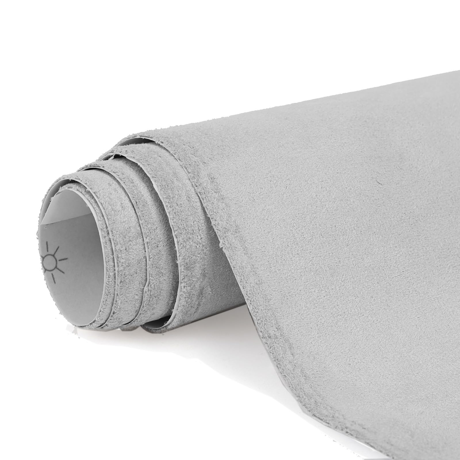 RadiantDecor Premium Light Grey Suede Fabric Wrap - 17x70 inch Suede Wrap for Car Interior - Self-Adhesive Microfiber and Synthe