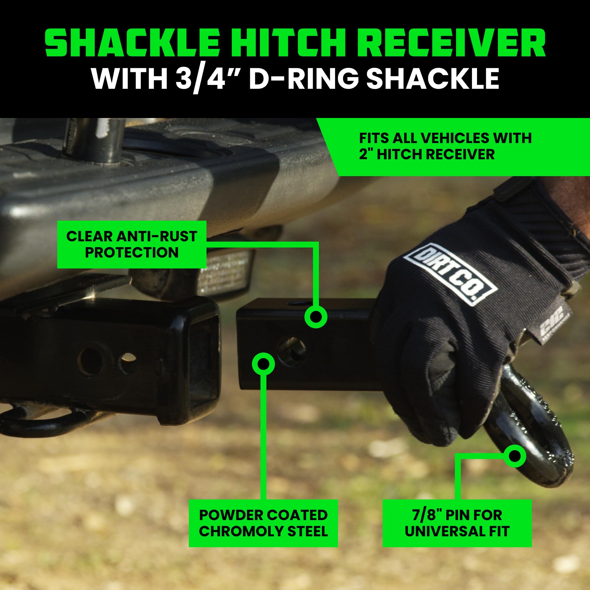 Rhino USA Heavy-Duty Recovery Gear Combo - 30' Strap & Shackle Hitch for Off-Road Truck Vehicle Towing Accessories