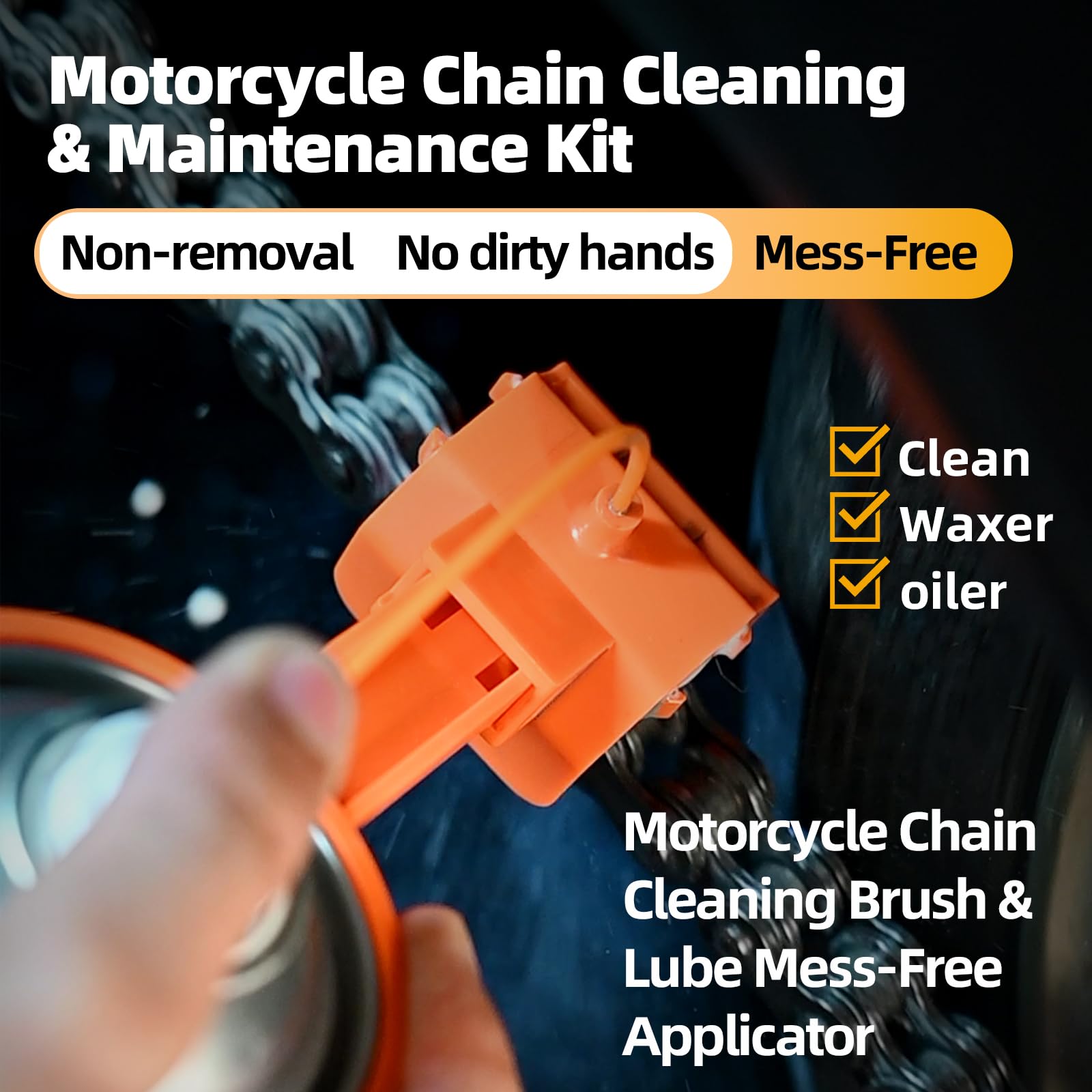 Motorcycle Chain Cleaning Kit, Bike Chain Oiler, Chain Lube Tool Kit For Motorsport Motorcycle, Bike Chain Cleaner, Streetbike C