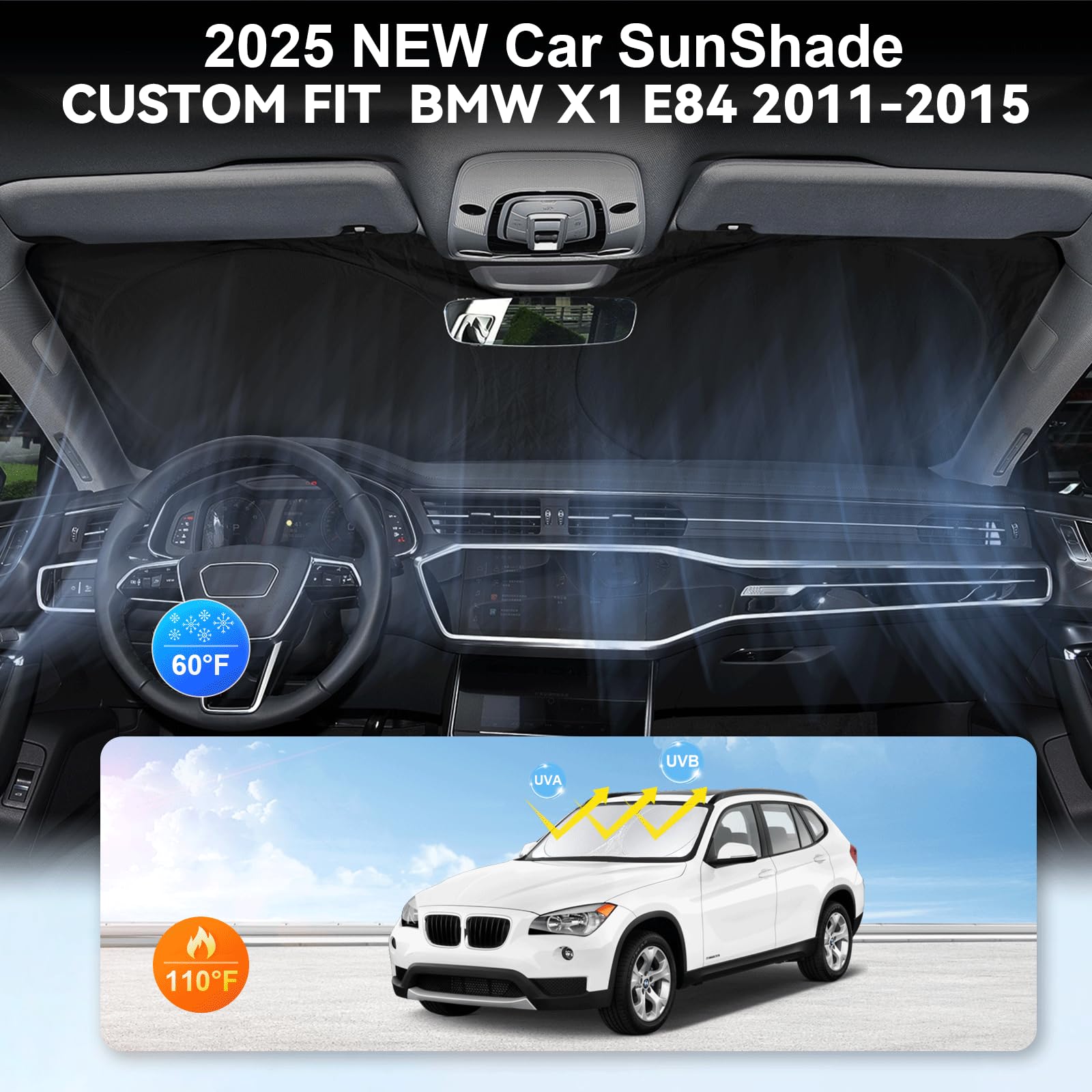For X1 E84 Sunshade Windshield Sun Shade For Bmw X1 E84 Accessories 2011 2012 2013 2014 2015 Insulated Front Window Shield Winds
